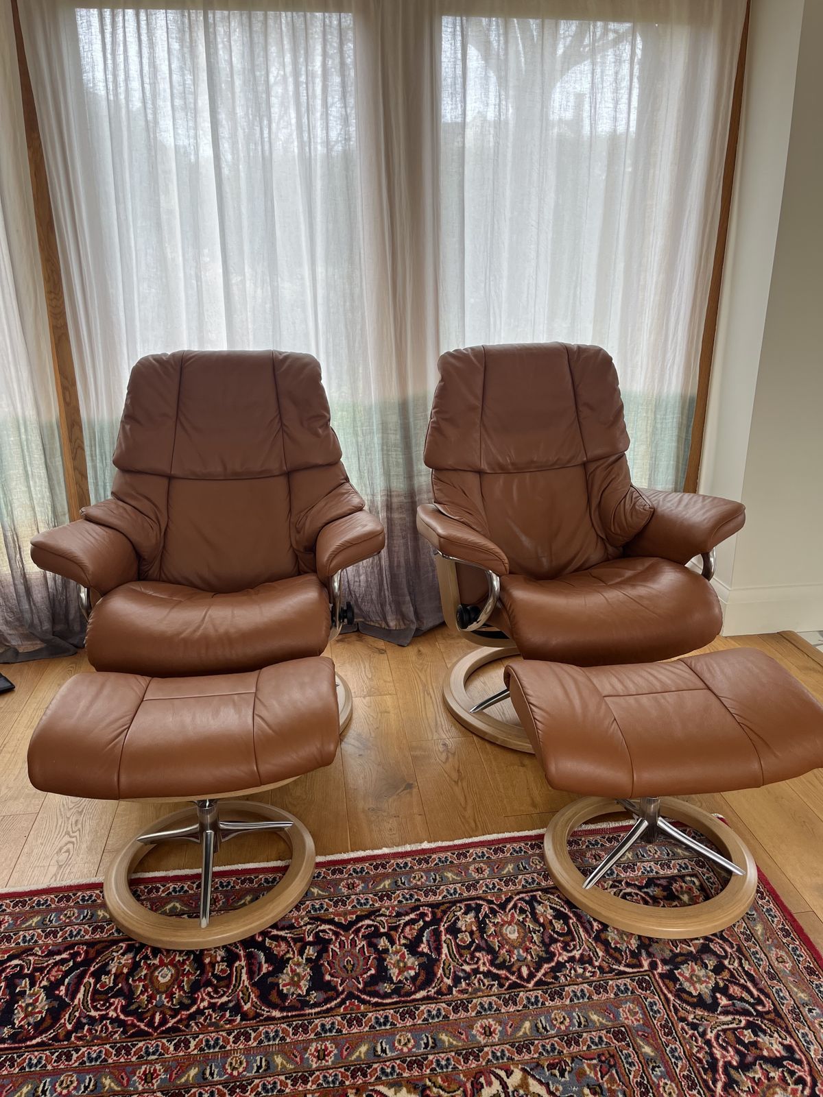 Pair Of Ekornes Stressless Recliner Chairs