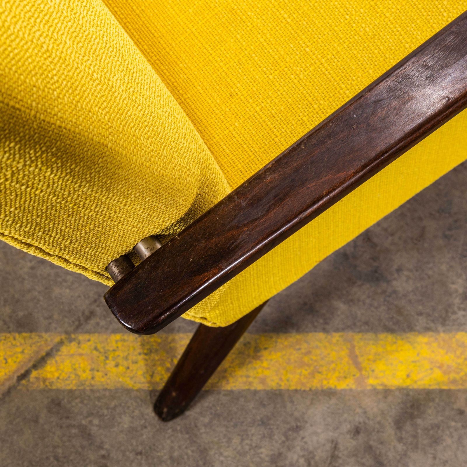 1950’s Jaroslav Smidek Original Re Upholstered Armchairs In Mustard photo vintage