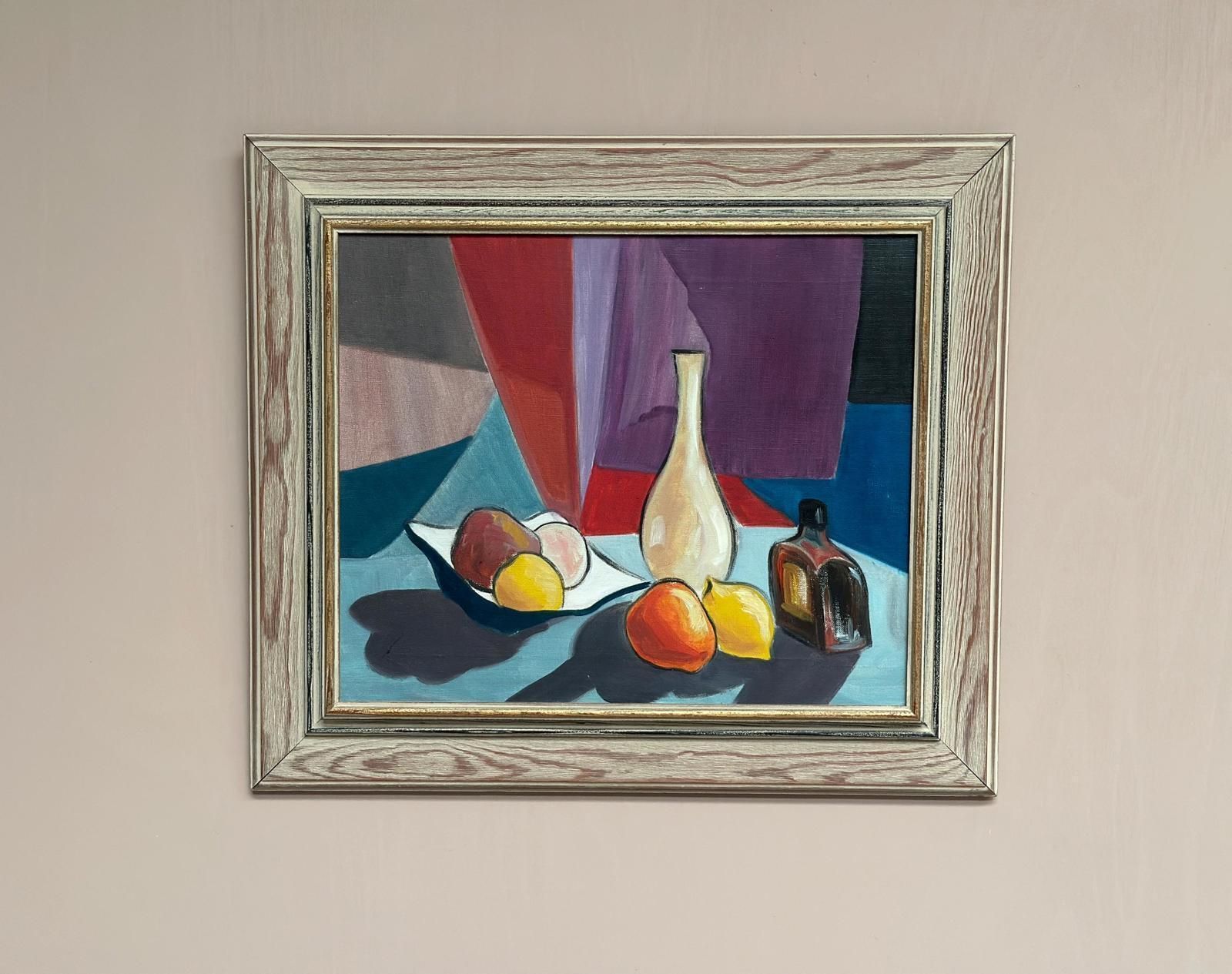 Original Swedish Oil On Canvas – “Stilleben” By L. Norberg – Vintage & Framed – 61 × 53 Cm (24" × 20.9") photo vintage