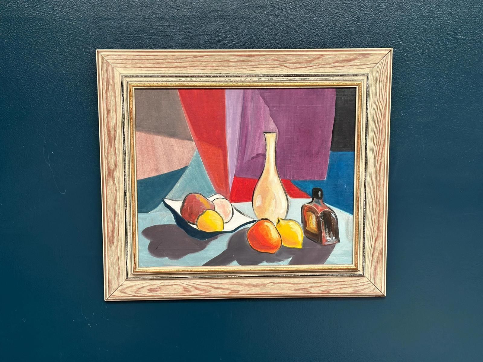 photo vinterior Original Swedish Oil On Canvas – “Stilleben” By L. Norberg – Vintage & Framed – 61 × 53 Cm (24" × 20.9")