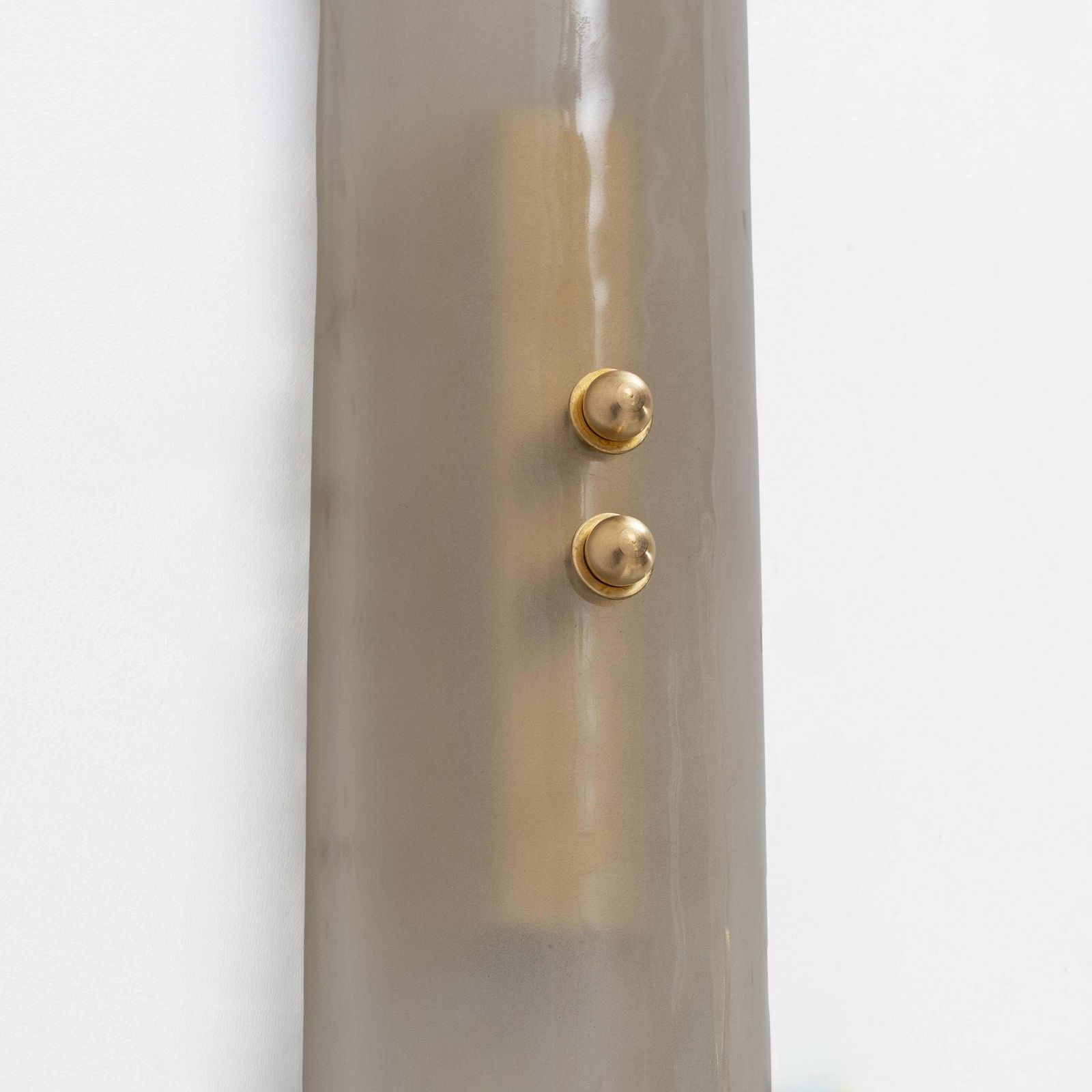 Pair Of Fontana Arte Style Mid Century Modern Smoke Murano Glass Sconces photo vinterior