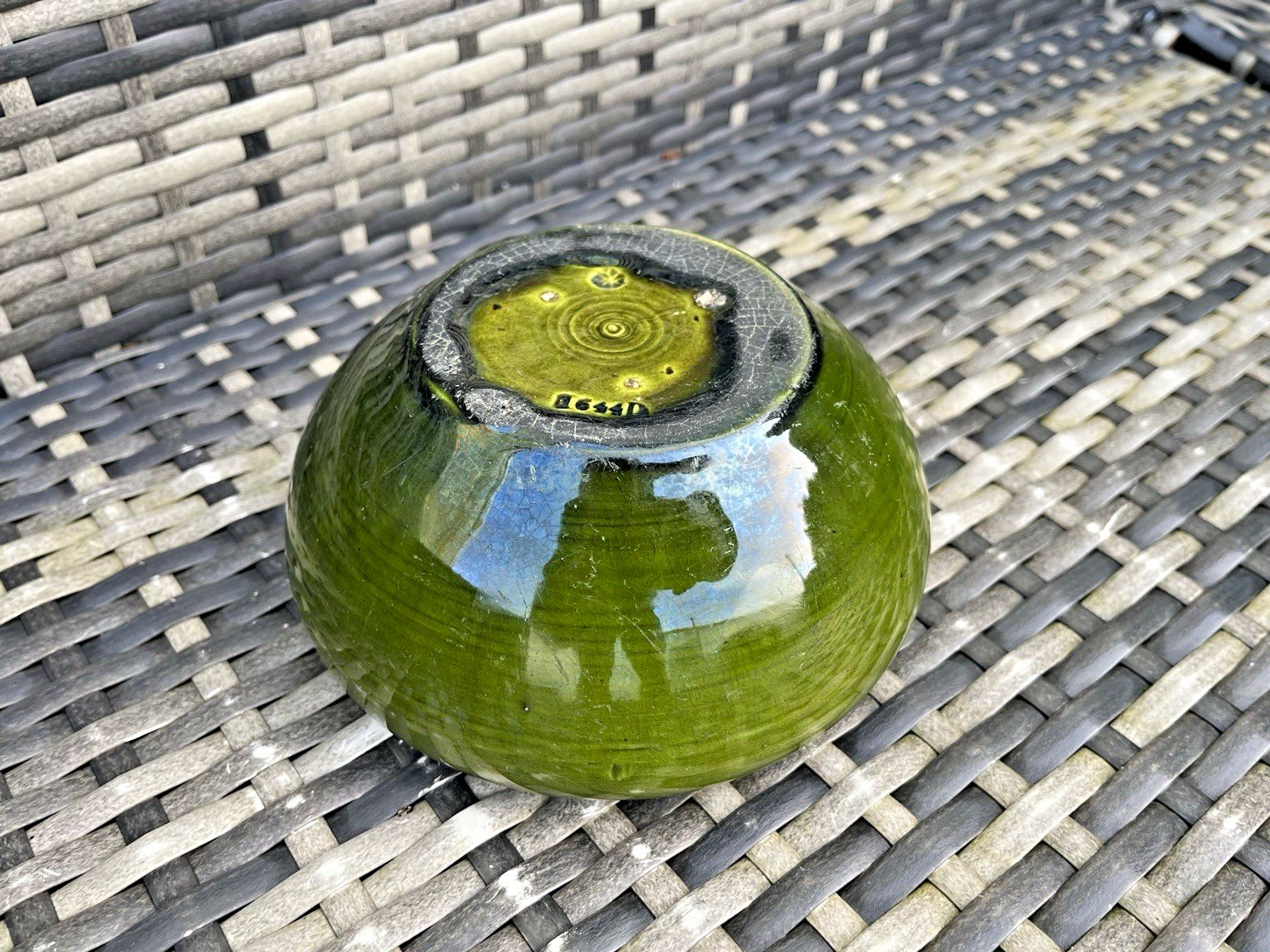 photo furniture Small Antique Art Nouveau Green Bretby Pottery Squat Vase Planter Plant Pot 1644