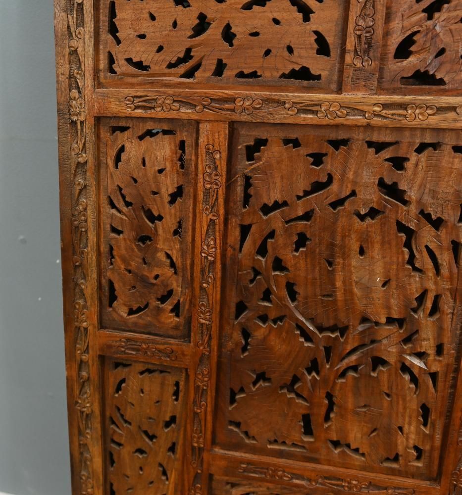photo vinterior Indian Carved Hardwood Room Screen Mughal Revival Anglo Indian Style