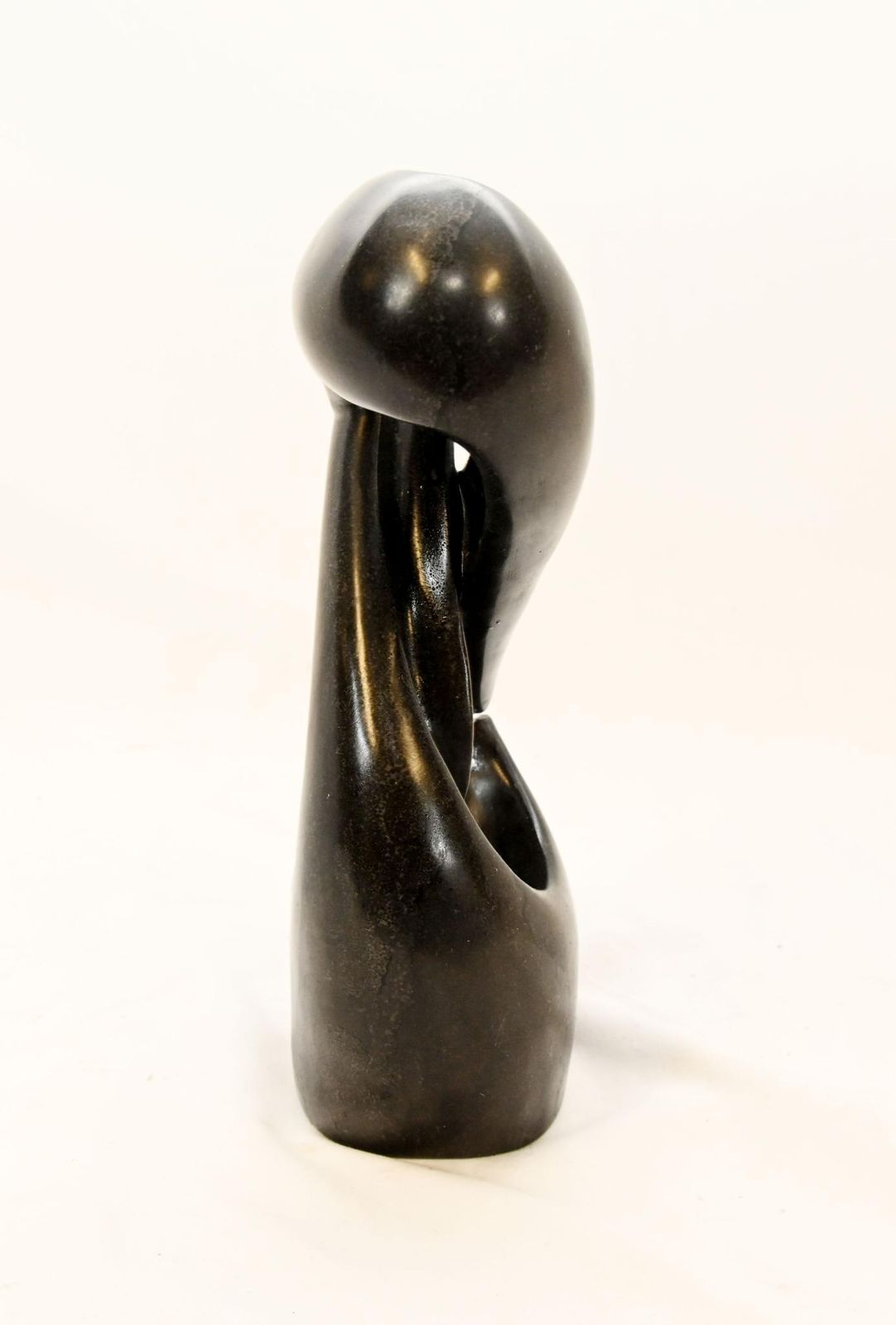 Black Marble Abstract Art Sculpture Modernist Carved Figurine photo vinterior