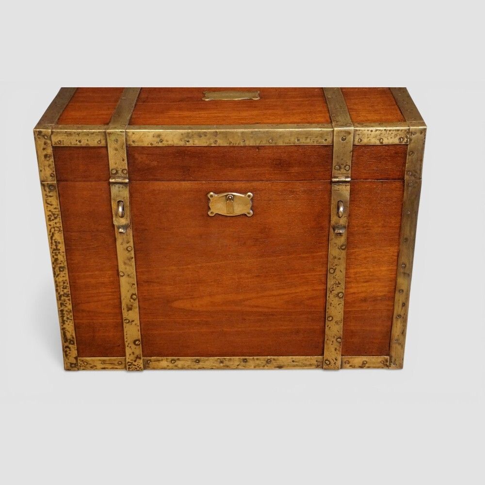 Antique Brass Bound Teak Trunk photo 1250.0