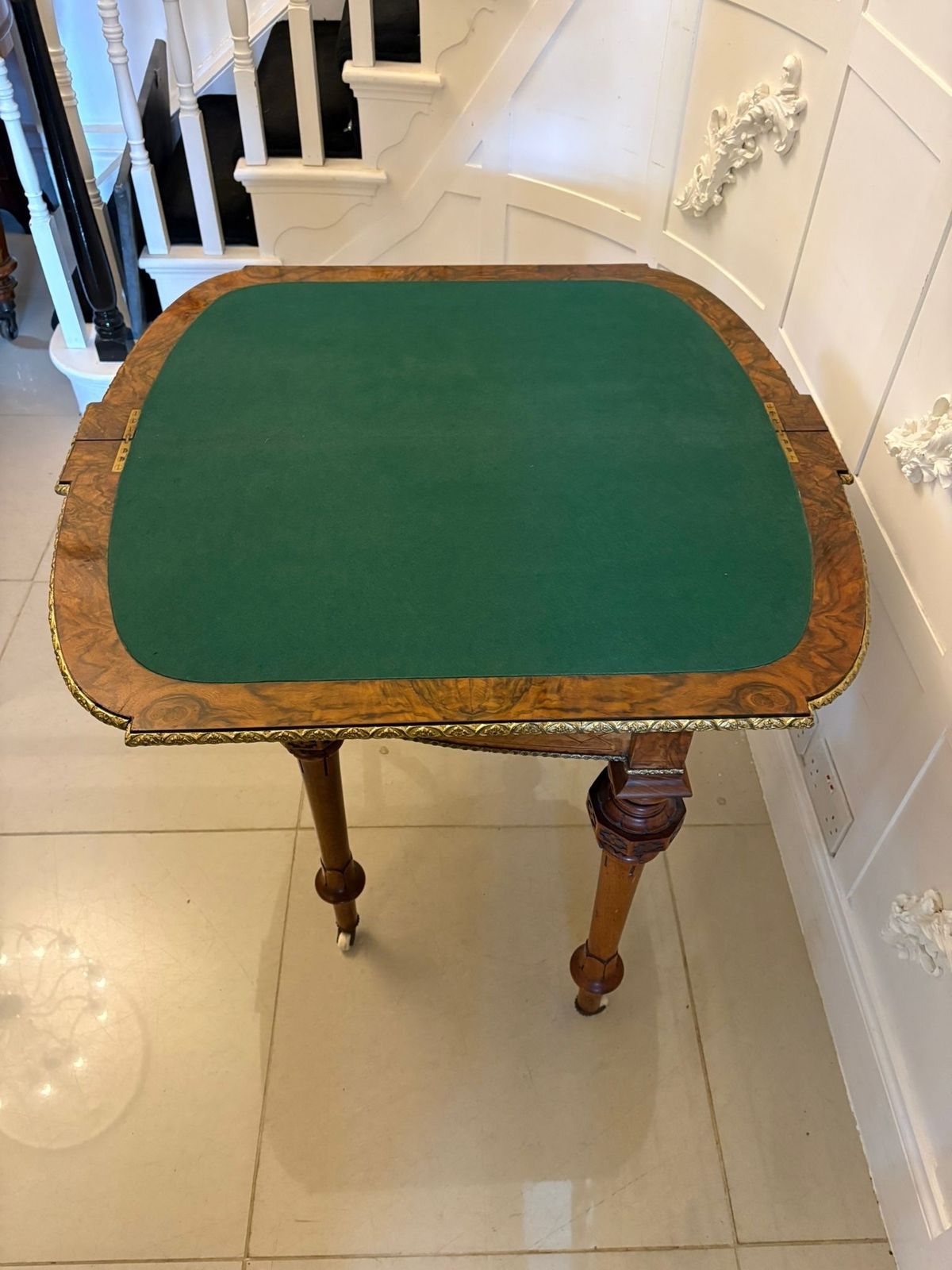 Antique 19th Century Burr Walnut Side Table With Ormolu Mounts And Inlay photo Furniture