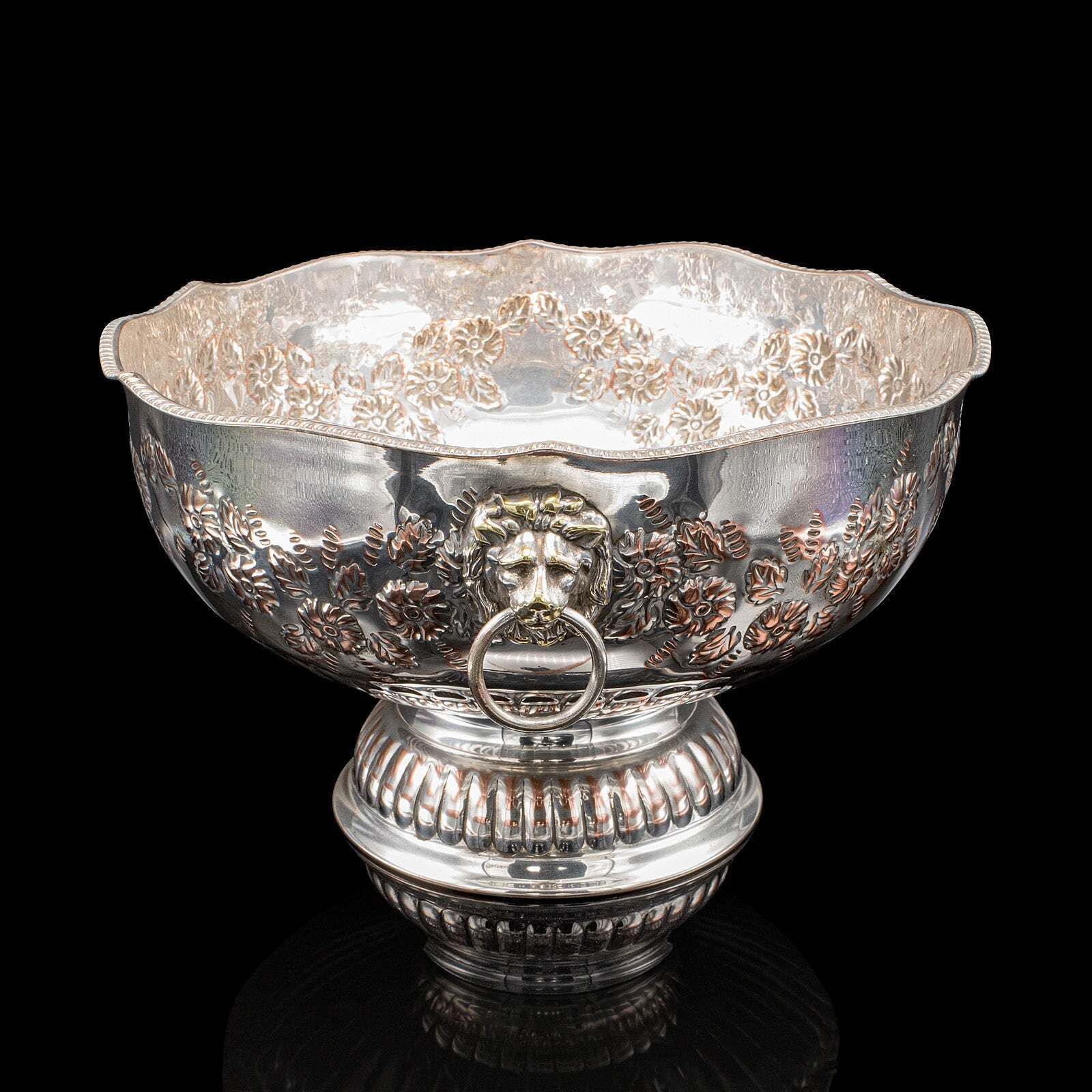 Vintage Punch Bowl, English, Silver Plate, Ice Dish, Cooler, Trophy, Art Deco photo 914.0