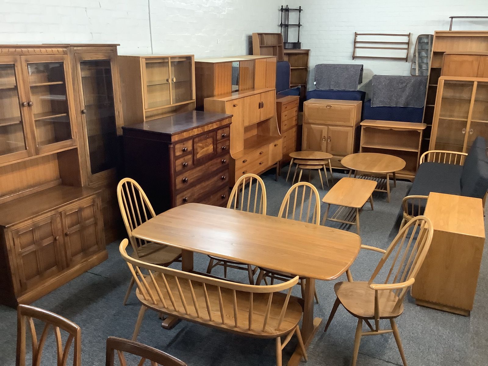 photo buy Ercol Mural Open Bookcase In Traditional Finish.