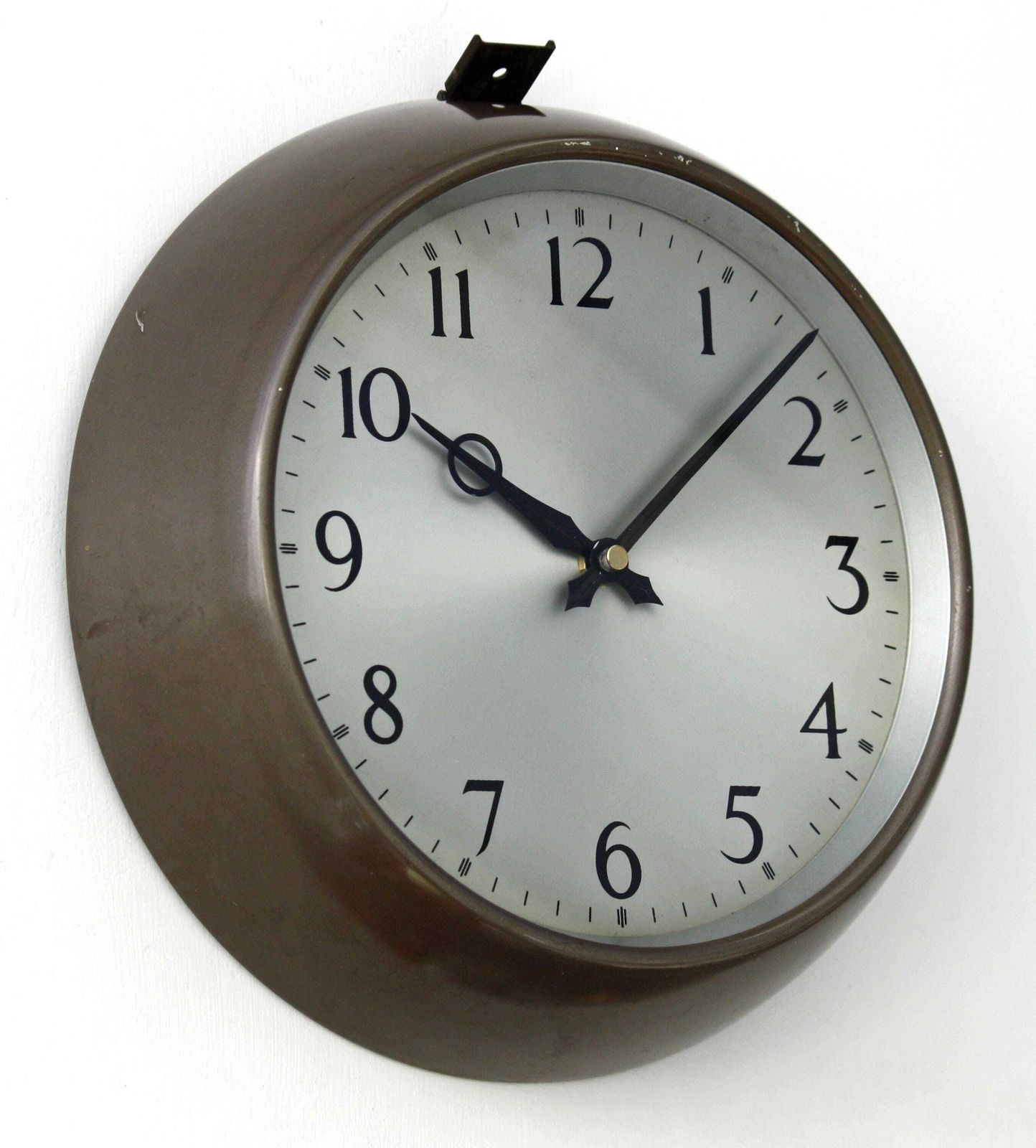 Vintage Industrial Style Wall Clock   28cm F W Elliott Retro Clock Mid Century Clock Metal Gift Off The Wall Clocks photo furniture