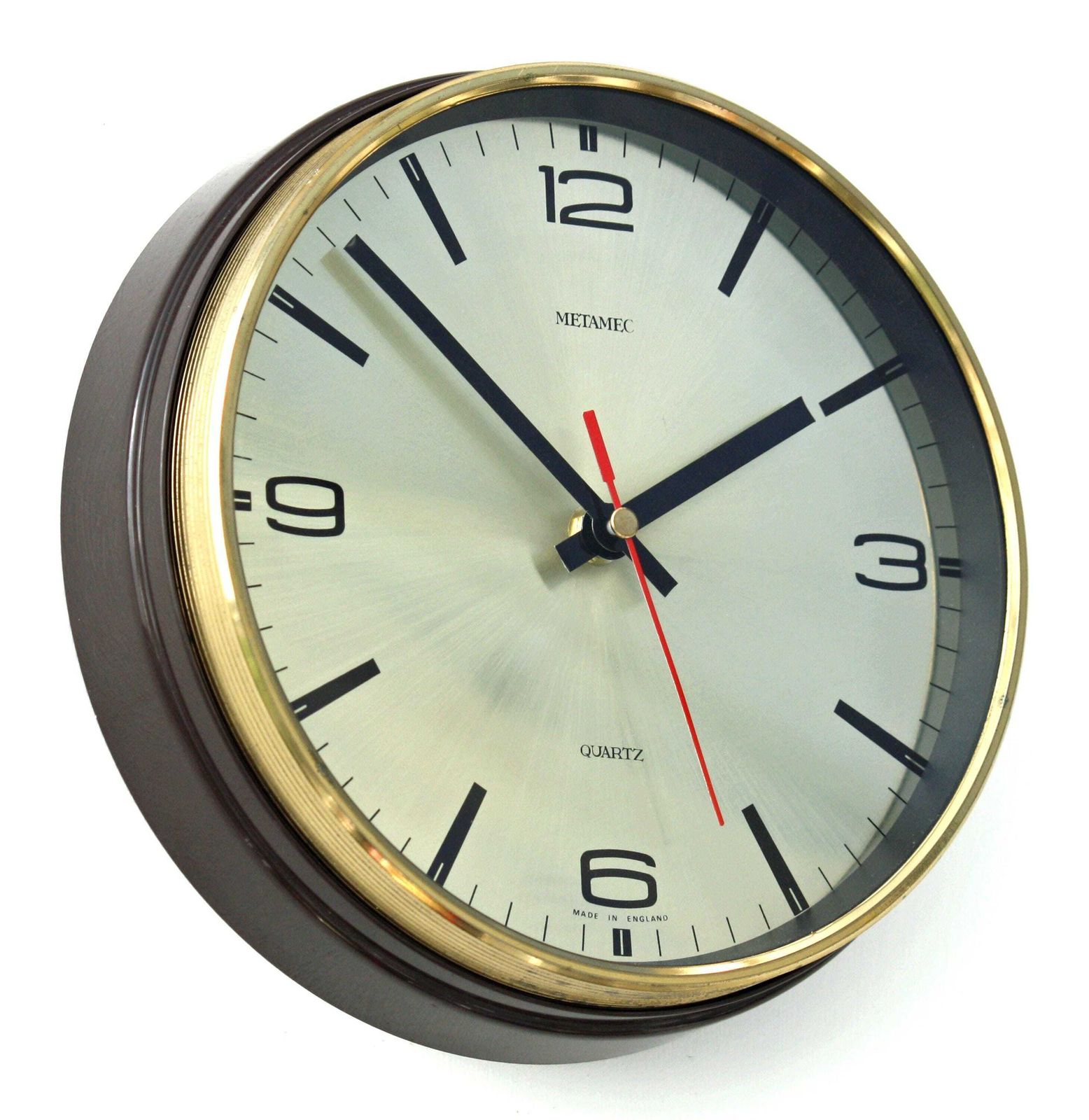 Vintage Metamec Wall Clock   22cm Brown Retro Mid Century Clock Gift Kitchen Clock Off The Wall Clocks photo furniture
