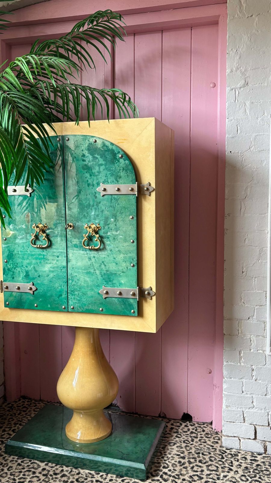 Rare Green 1960s Aldo Tura Cocktail Bar photo furniture