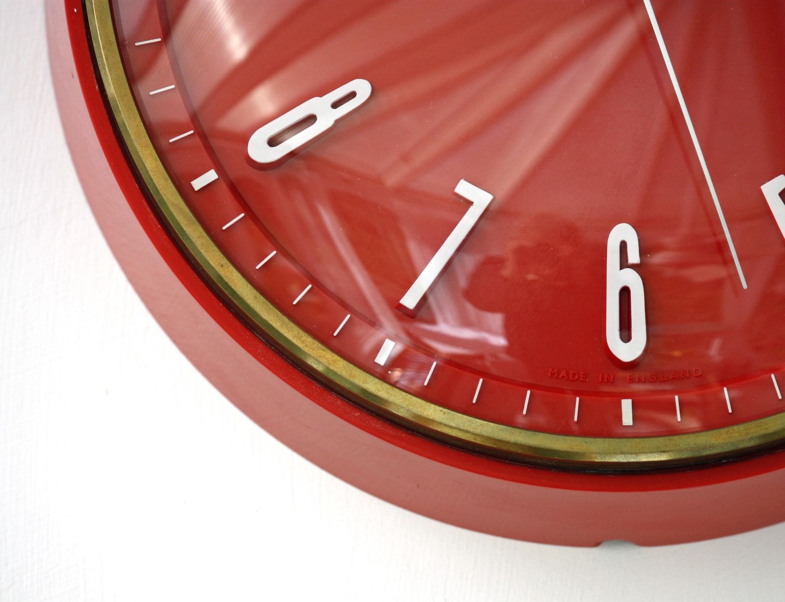 Vintage Metamec Wall Clock   22cm Red Retro Mid Century Clock Gift Kitchen Clock Off The Wall Clocks photo Home Decor