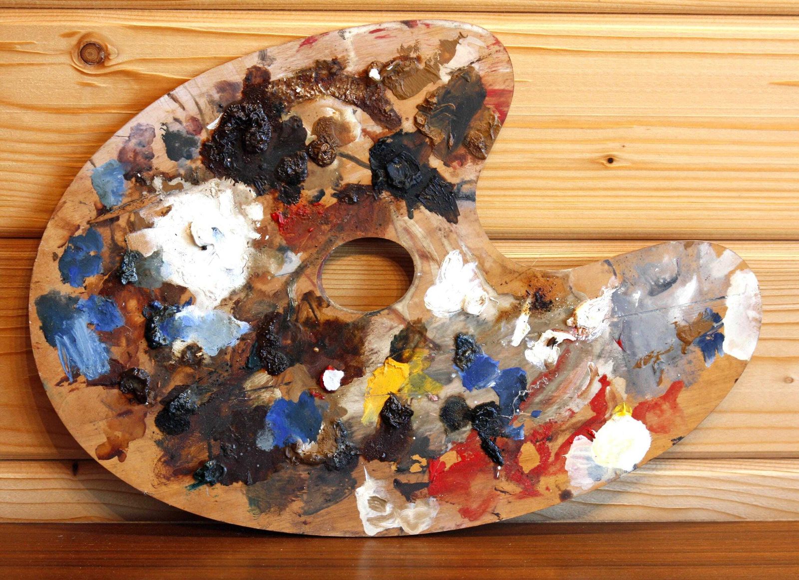 Vintage French Paint Palette   34cm Wall Plaque Wall Decor Vintage Sign Pallet Off The Wall Clocks