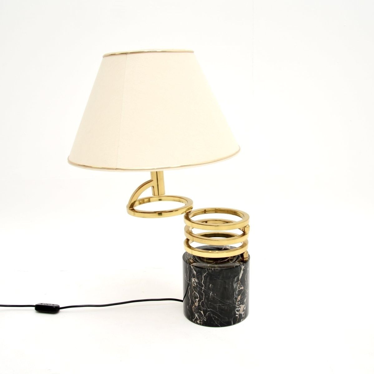 Vintage Italian Marble And Brass Table Lamp By Banci Firenze photo Lighting