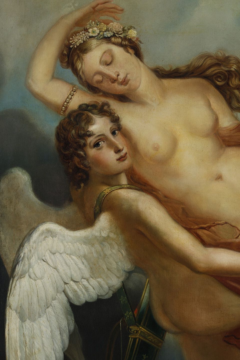 Very Large Painting Of Psyche And Love From The French Neoclassical School photo buy