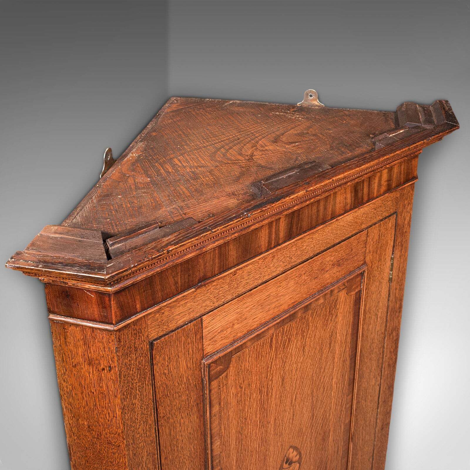 Antique Mounted Corner Cabinet, English, Oak, Wall Cupboard, Georgian, C.1780 photo 1528.0