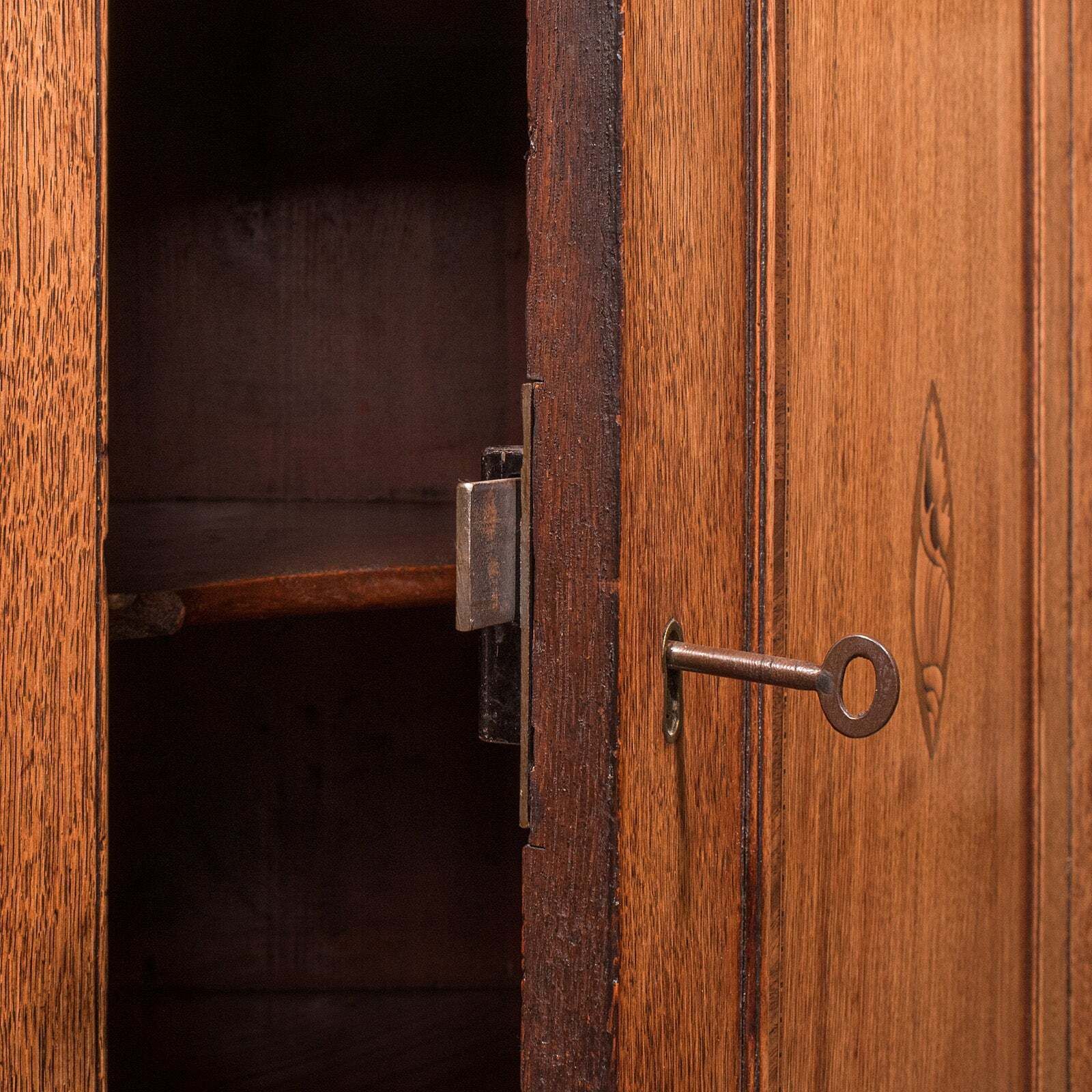 Antique Mounted Corner Cabinet, English, Oak, Wall Cupboard, Georgian, C.1780 photo vintage