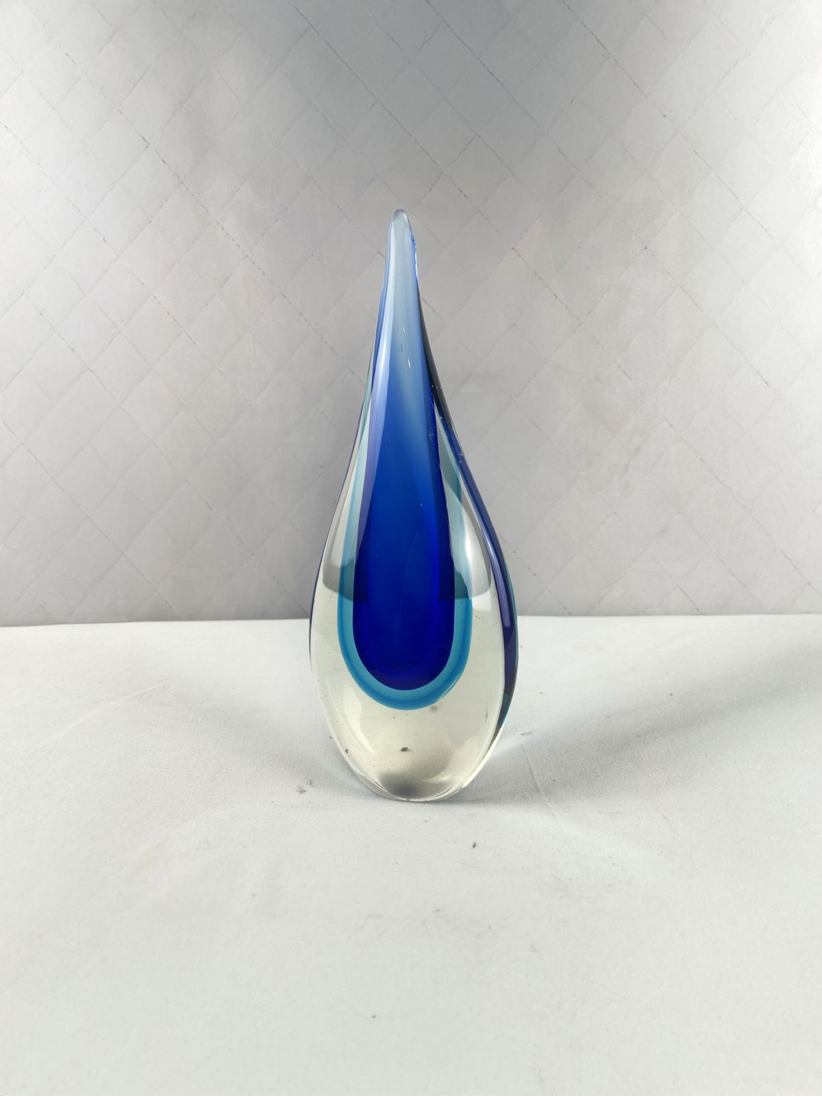 Vintage 1960s Teardrop Murano Glass Sculpture By Flavio Poli Sommerso. photo for sale