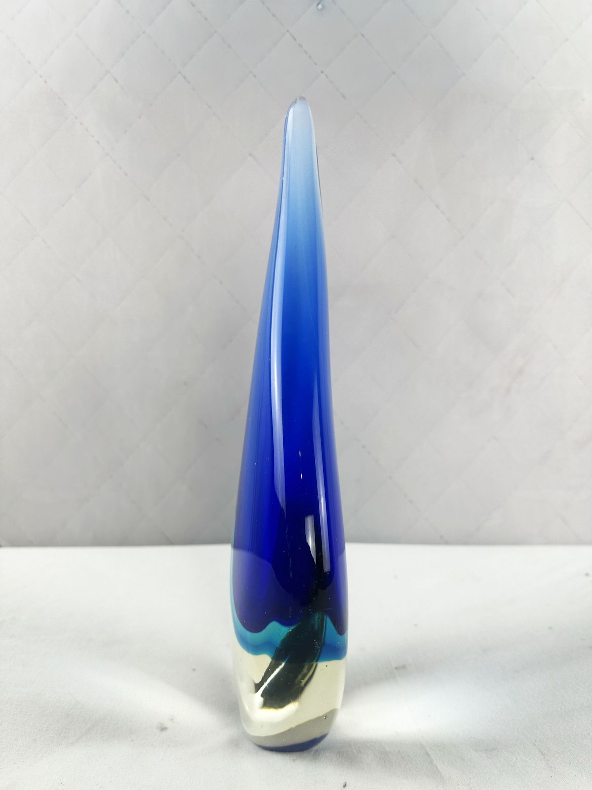 photo for sale Vintage 1960s Teardrop Murano Glass Sculpture By Flavio Poli Sommerso.