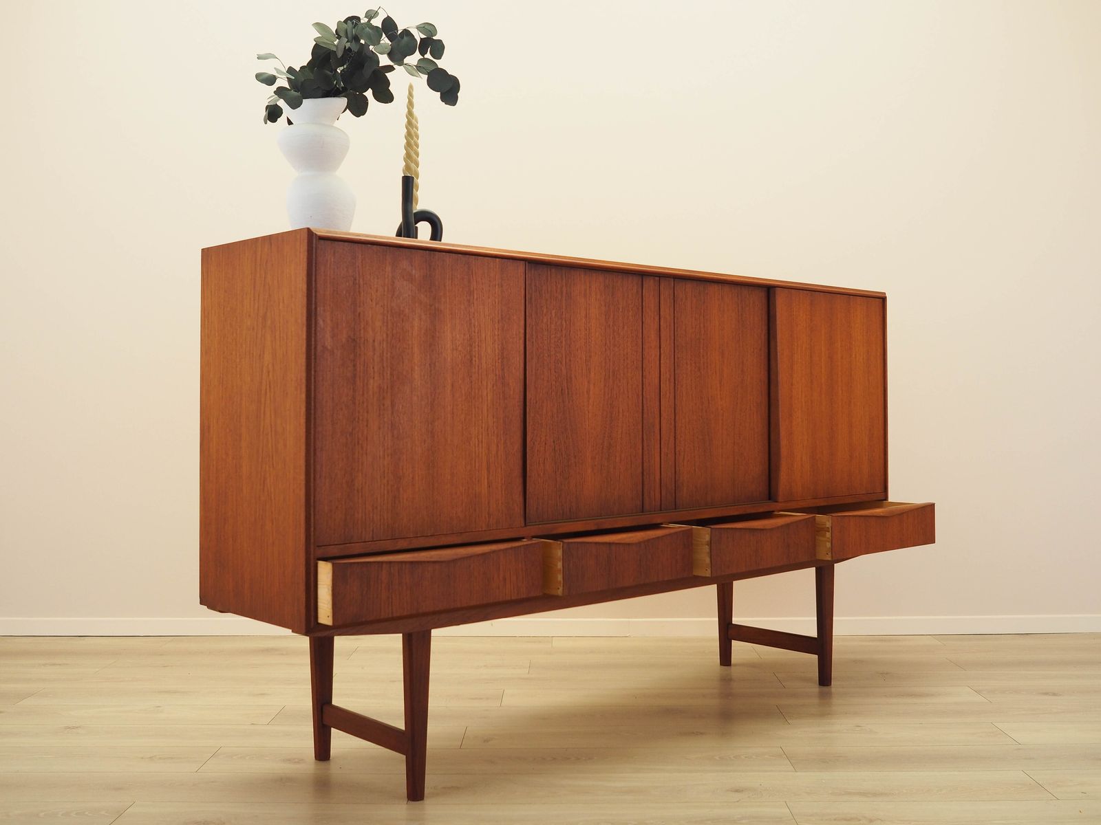 Teak Highboard, Danish Design, 1960s, Designer: E.W. Bach photo vintage