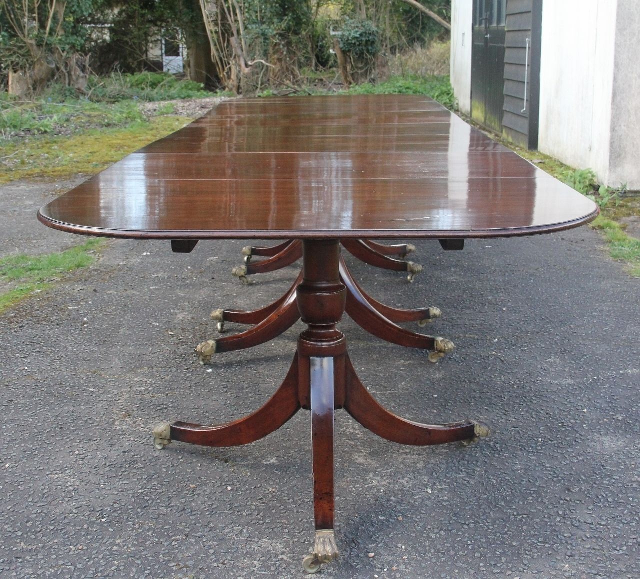 A Large Early 20th Century Mahogany Four Pedestal Dining Table photo Furniture