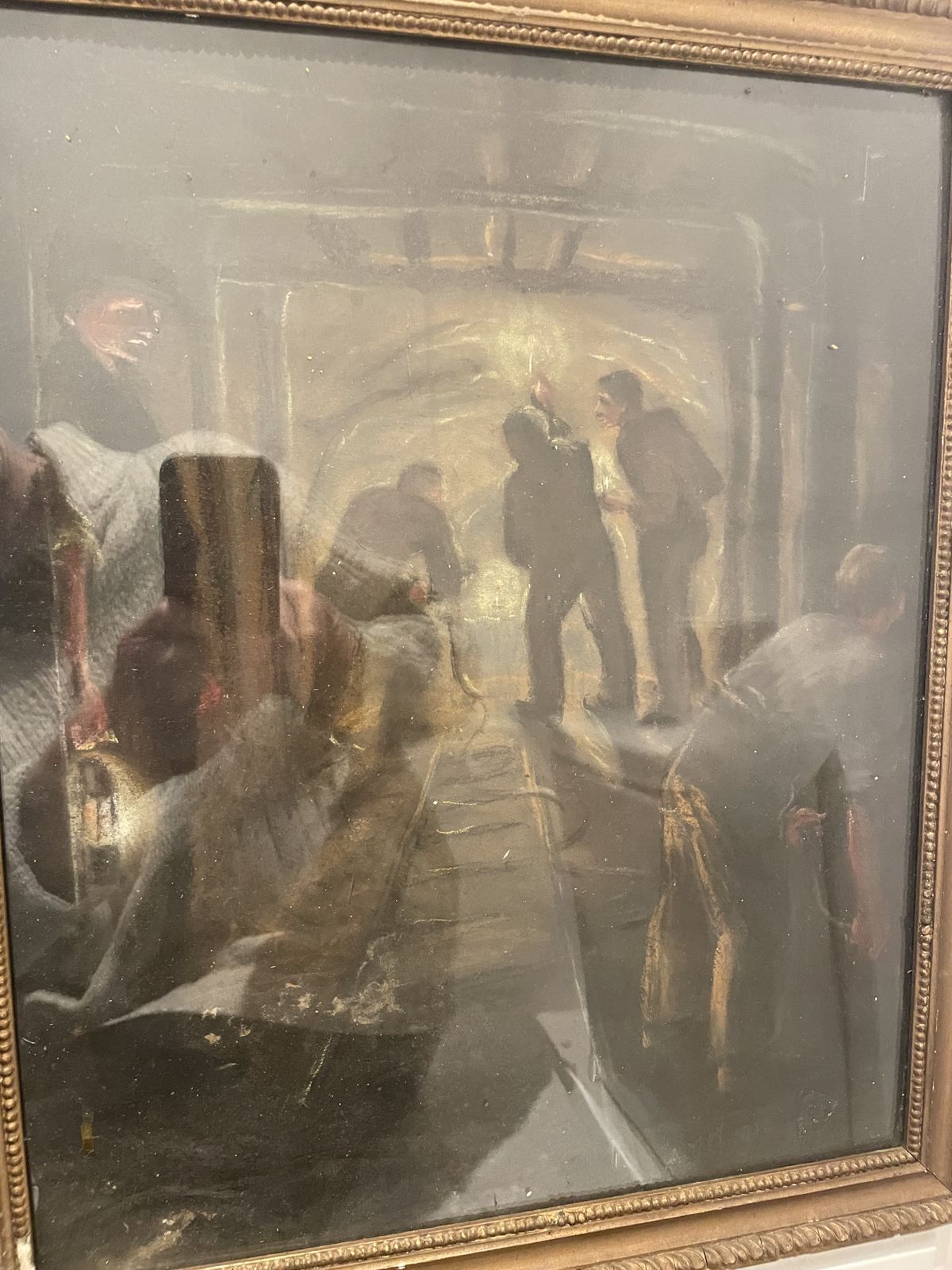Haunchwood Colliery Painting Of Children Working Down The Pit At 1912 Harry Ireland photo furniture