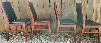 Mid Century Modern Danish Farstrup Rosewood Black Vinyl Chairs 4 photo furniture