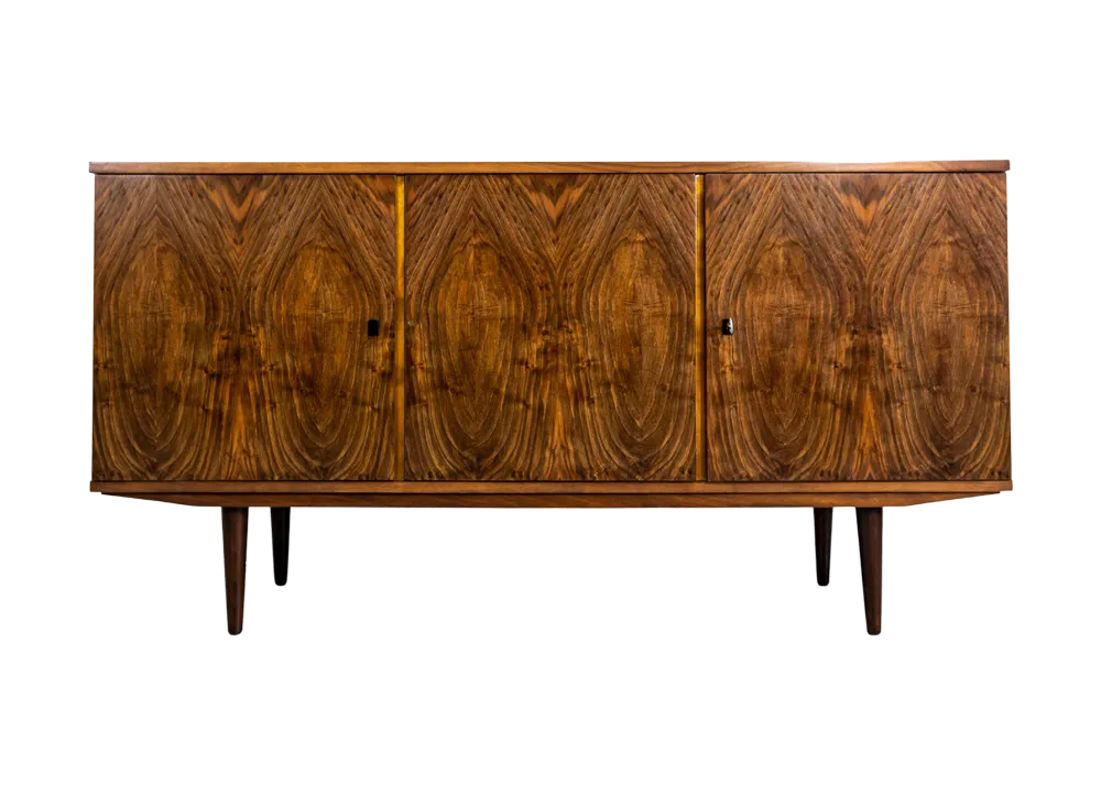 Vintage Walnut Sideboard By Lfm, Poland, 1970s
