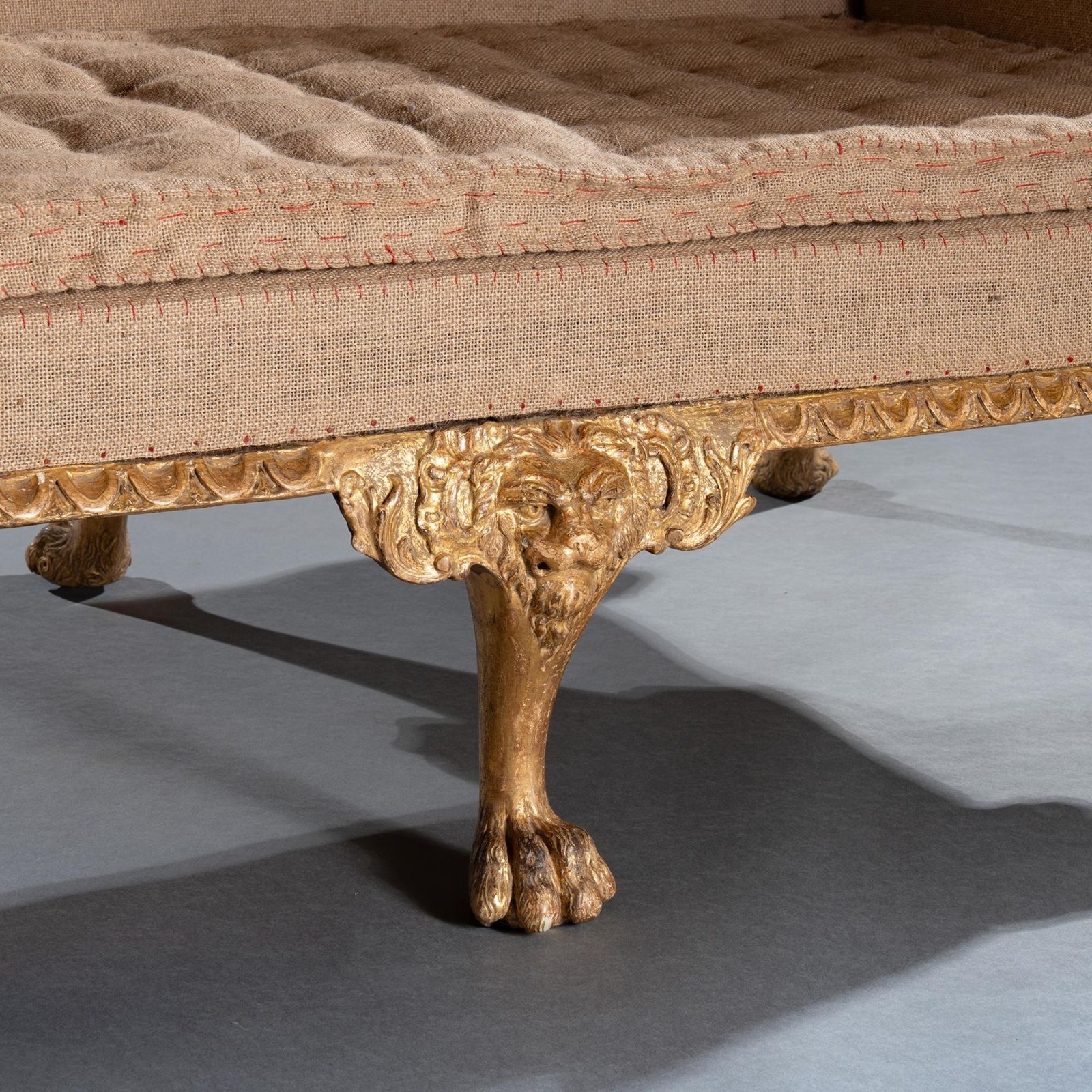 George II Giltwood Sofa On Lion Mask Hairy Paw Feet Possibly By Giles Grendey photo 24500.0