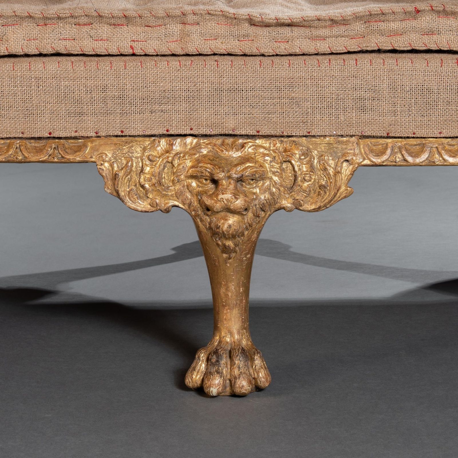 George II Giltwood Sofa On Lion Mask Hairy Paw Feet Possibly By Giles Grendey photo buy
