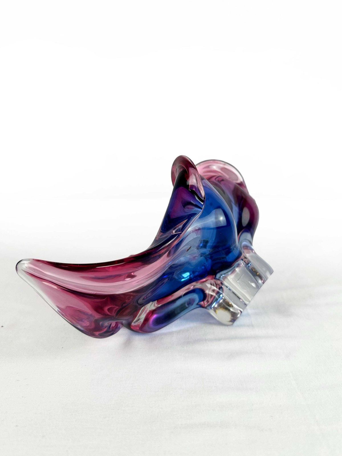 Mid Century Sommerso Art Glass Bowl: Blue Pink Chribska Jozef Hospodka photo 136.0