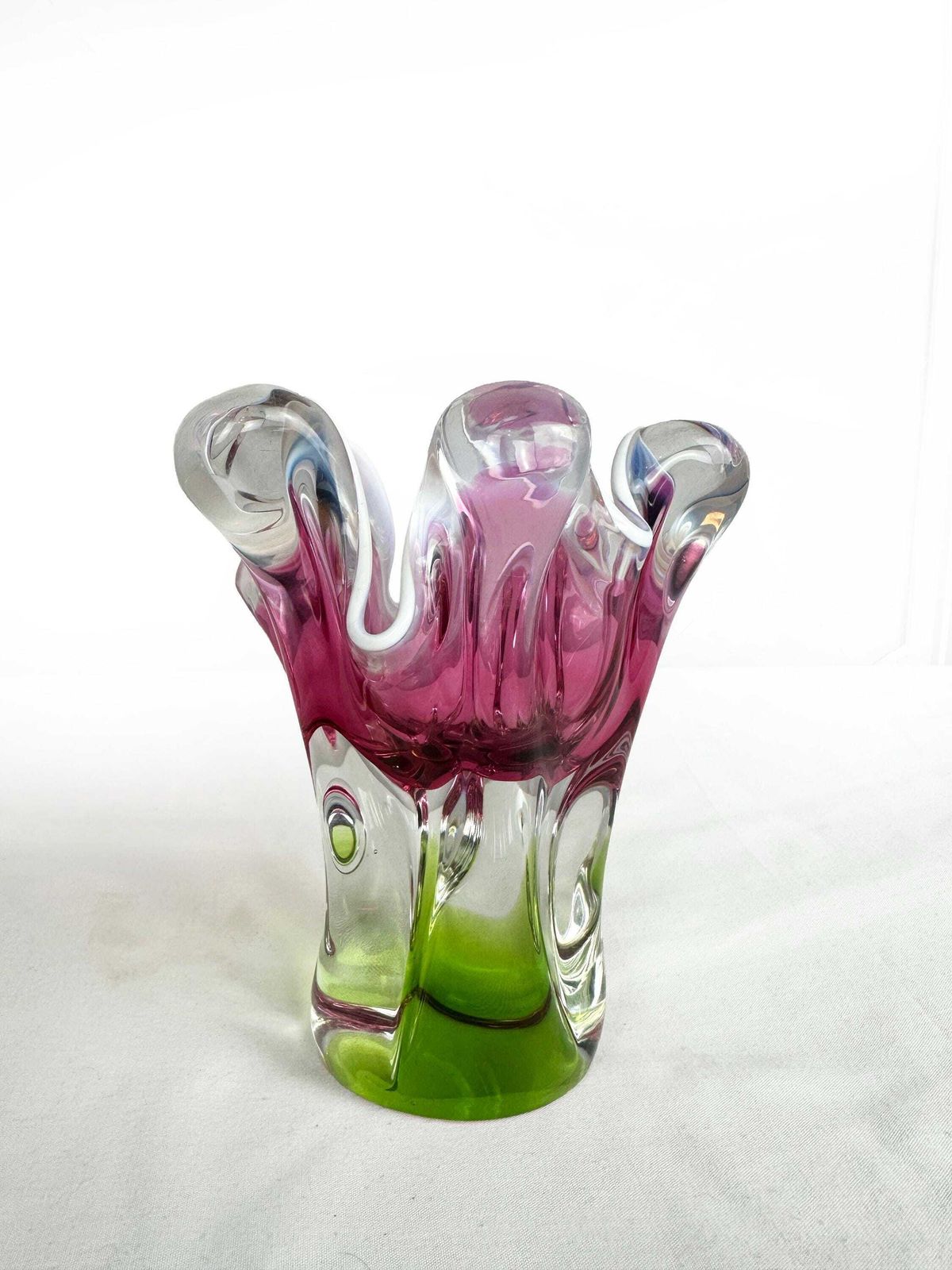 Josef Hospodka   Chřibská (Borske Sklo)   Mid Century Art Glass Vase Czech Republic 1960 1969 photo vintage