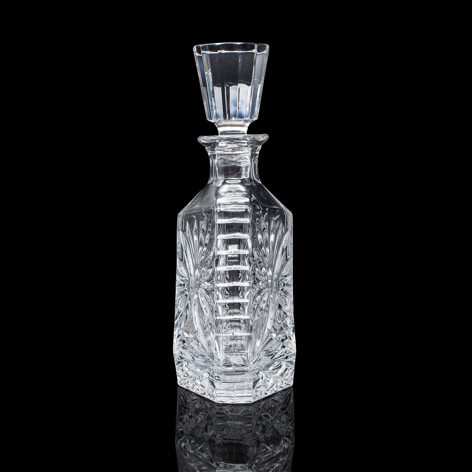 Vintage Liqueur Decanter, English, Crystal Glass, Spirit Bottle, Barware, C.1970 photo vinterior