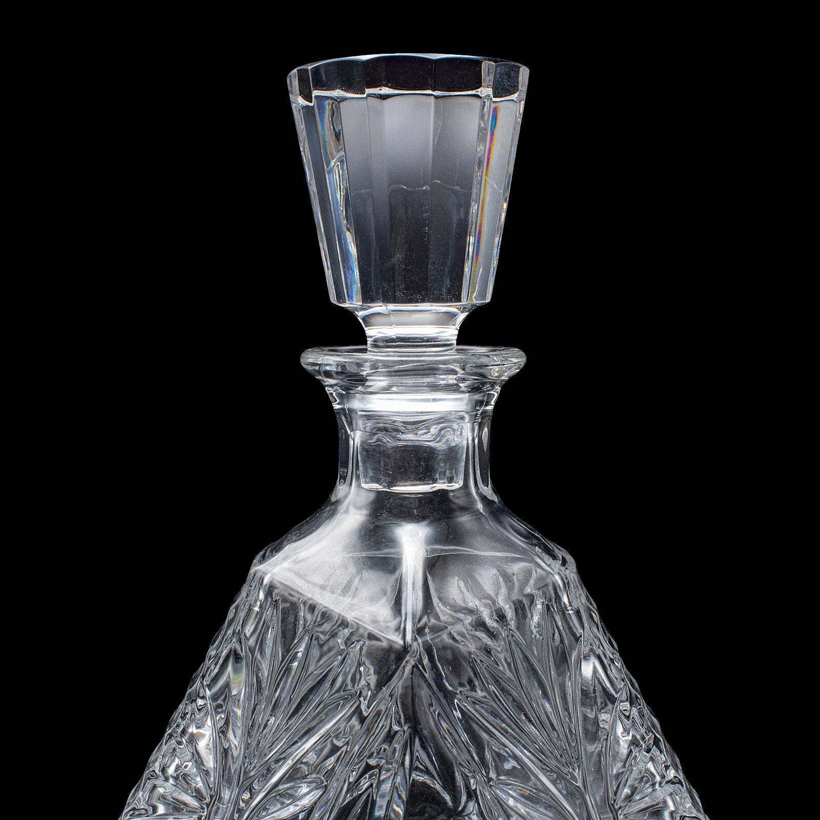 Vintage Liqueur Decanter, English, Crystal Glass, Spirit Bottle, Barware, C.1970 photo buy