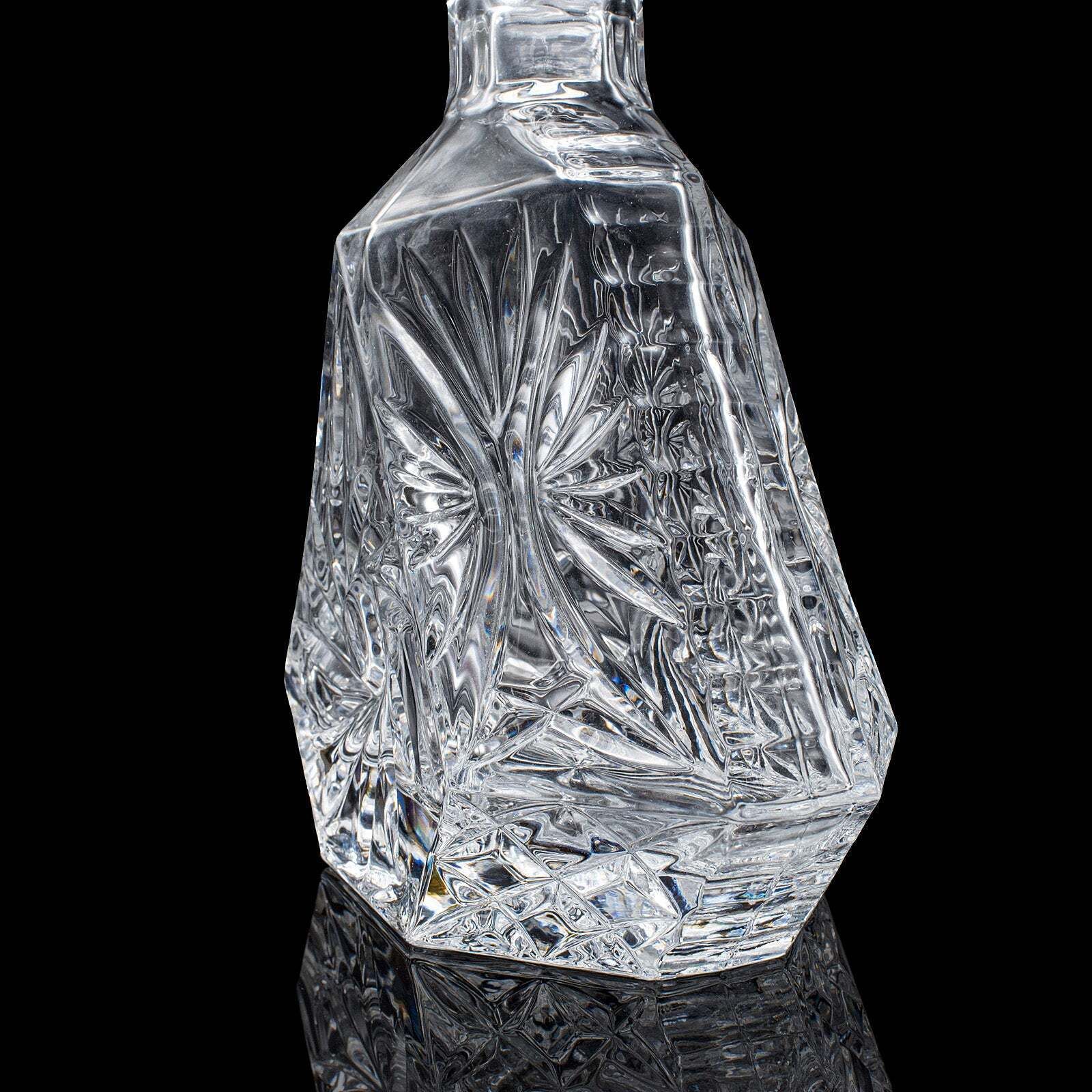 Home Decor Vintage Liqueur Decanter, English, Crystal Glass, Spirit Bottle, Barware, C.1970 photo