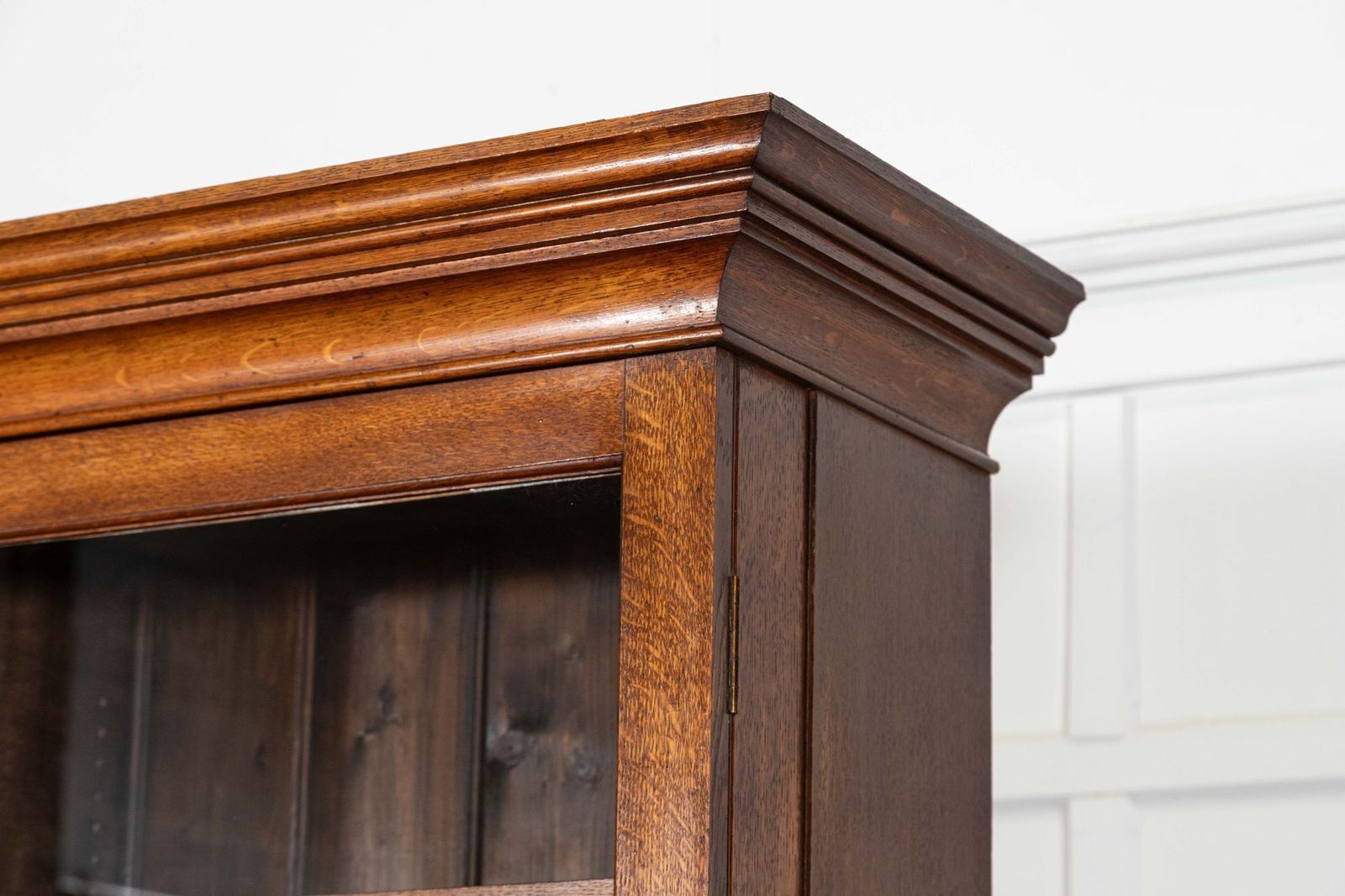 photo buy Large 19thc English Oak Glazed Bookcase Cabinet