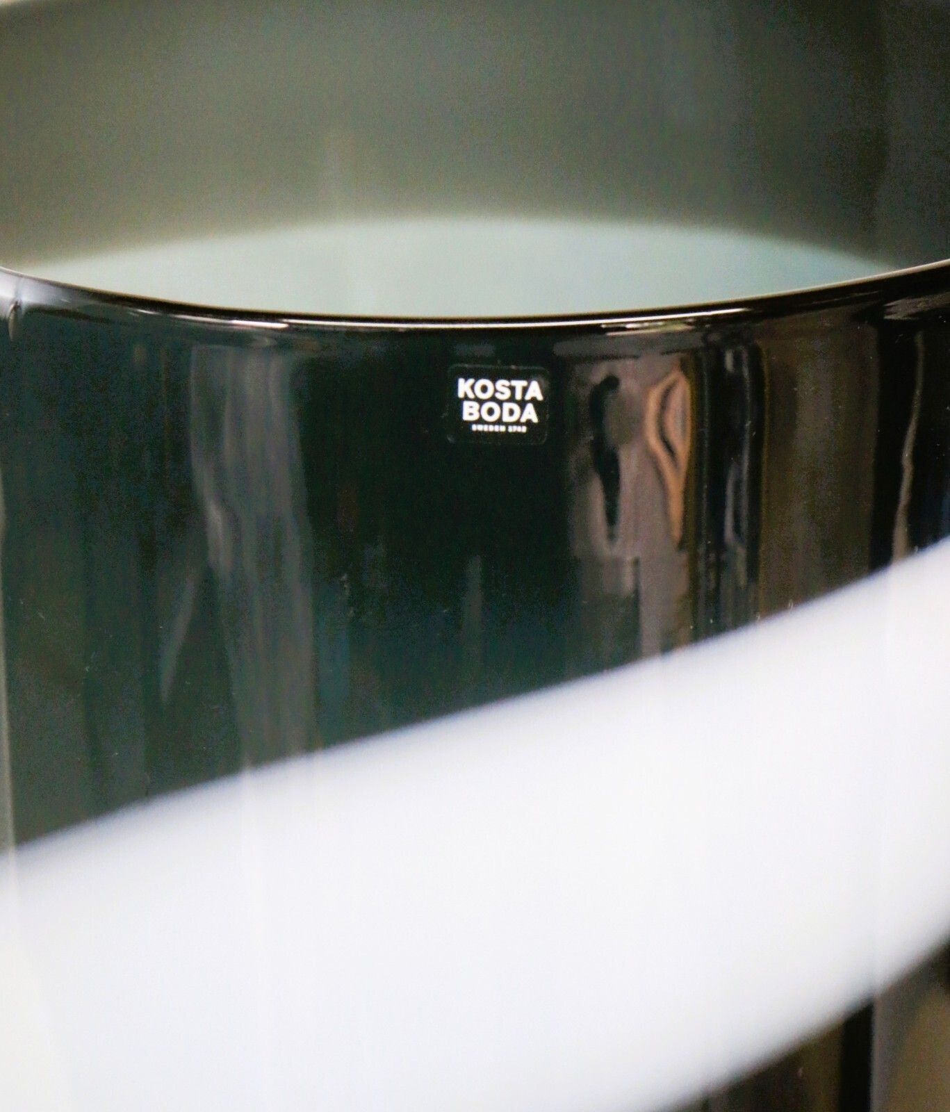 photo furniture Table Lamp A Kosta Boda "Power" Glass Black & White Lamp Anna Ehrner Signed Vgc