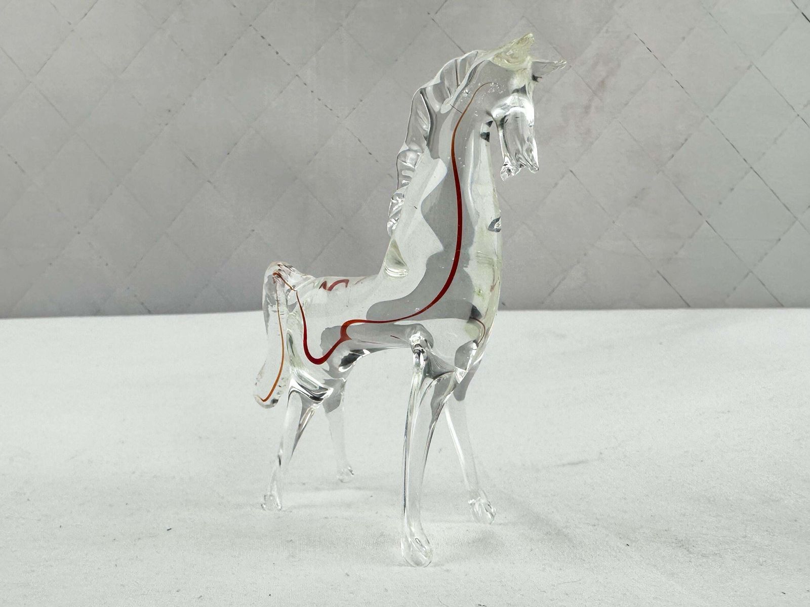 Home Decor Two Mid Century Murano Sommerso Horse Figurines Made In Italy 1970 photo