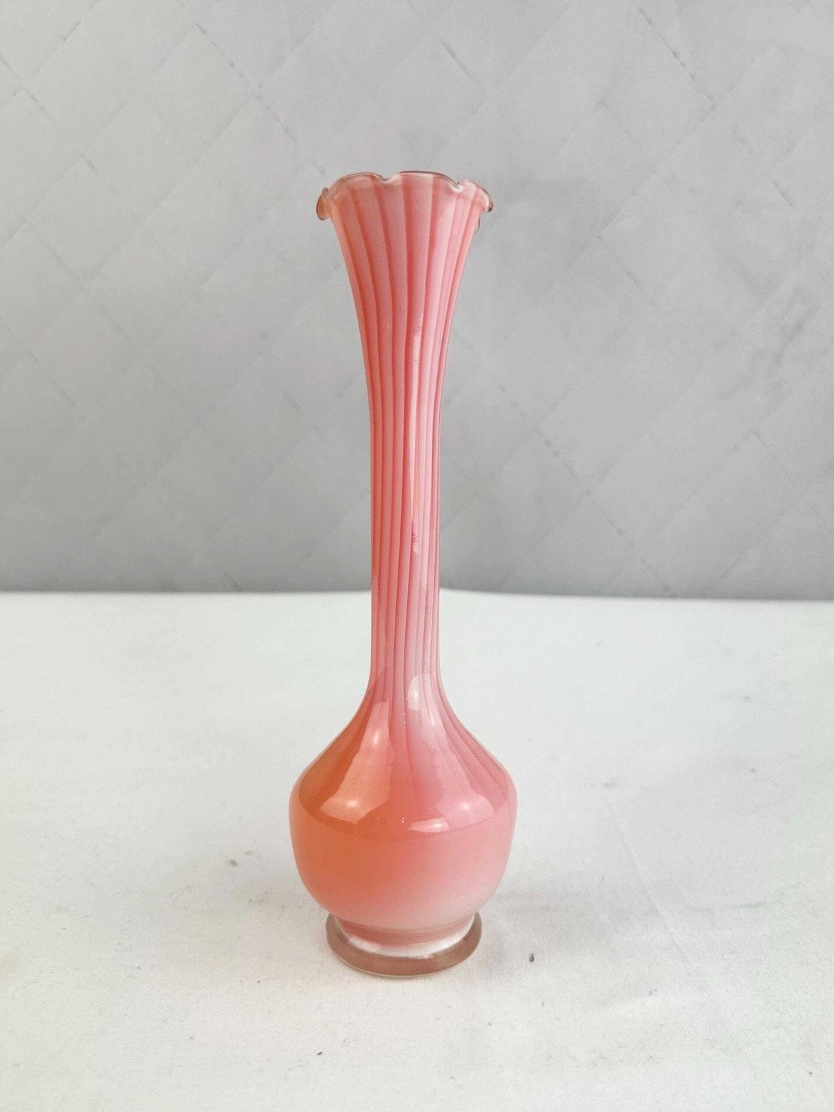 Home Decor Set Of Four Mid Century Art Glass Vases, Mcm Orange White Brown Palette photo