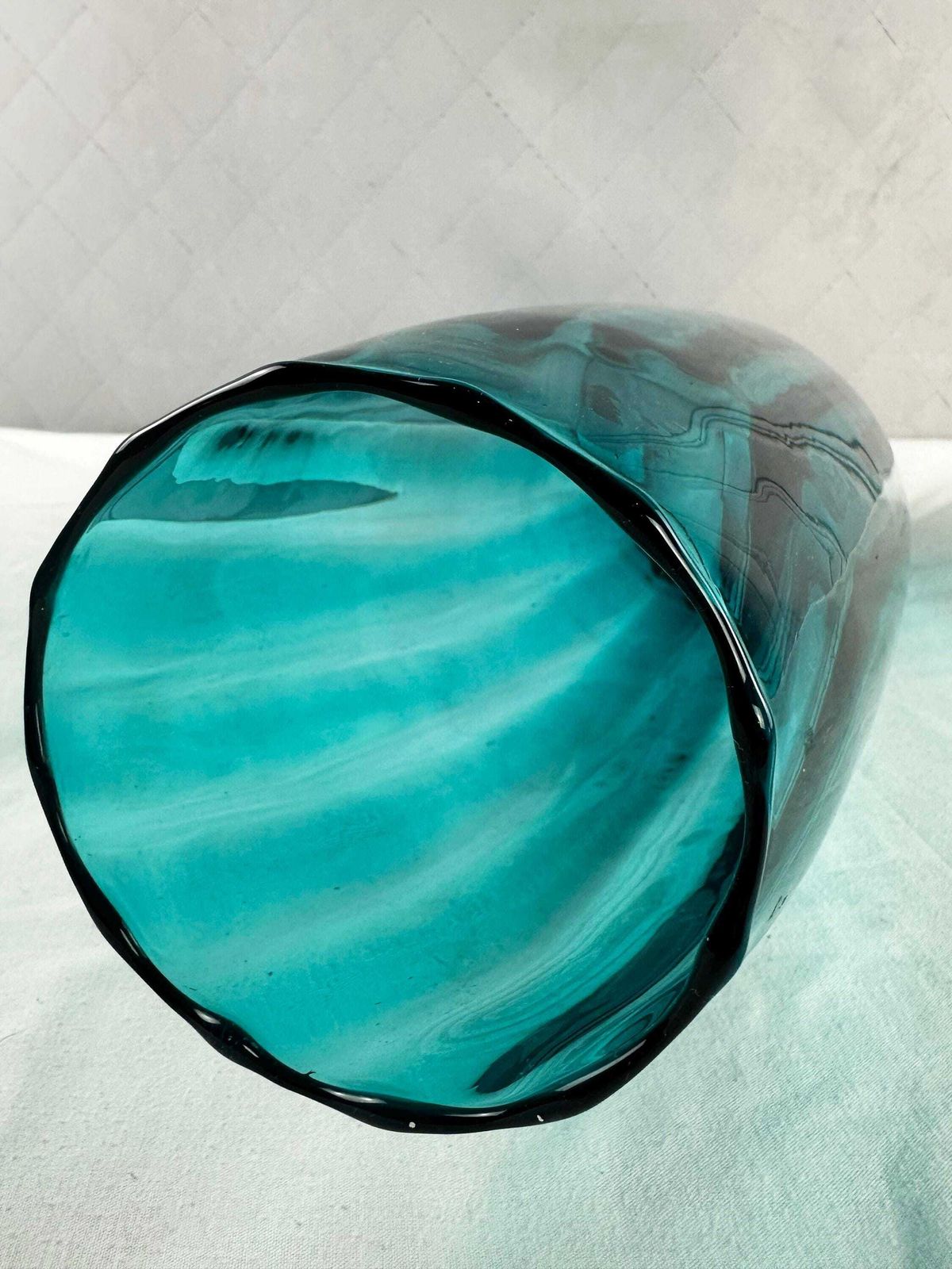 Mid Century Empoli Glass Vases: Aqua Marine, Teal, Emerald Tones (Set Of 4) photo vintage