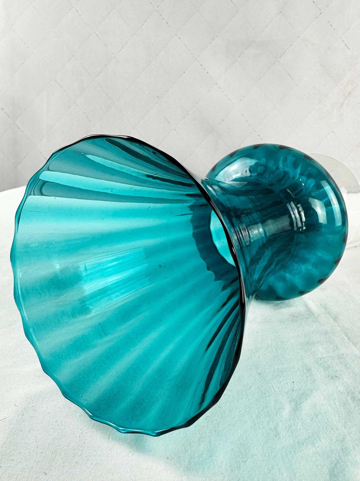 Home Decor Mid Century Empoli Glass Vases: Aqua Marine, Teal, Emerald Tones (Set Of 4) photo