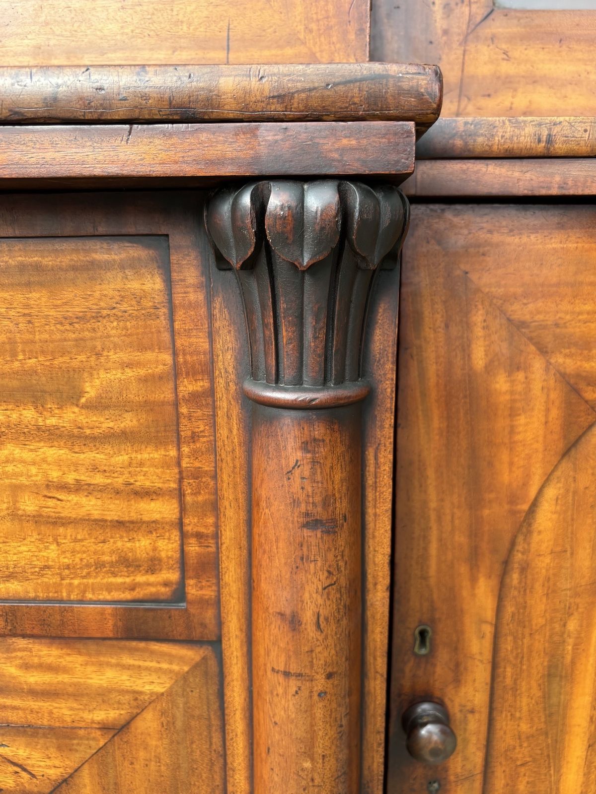 Untouched 19th Century William IV Period Mahogany 4 Door Library Bookcase photo buy