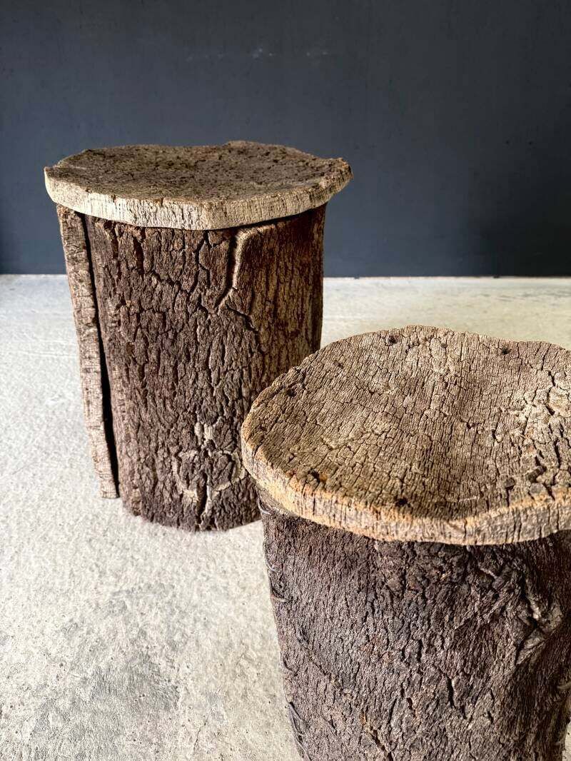 photo for sale Early 20th Century Artisan Made Cork Side Table Set, Portugal