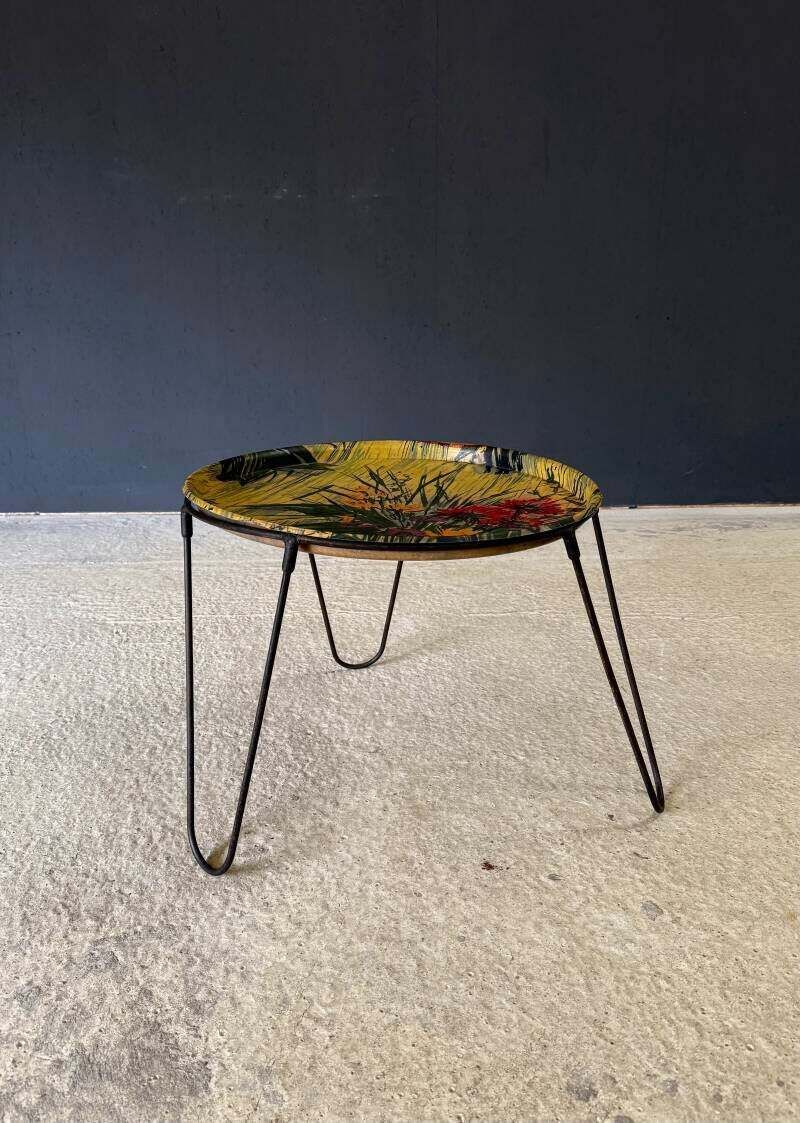 1950's French Design Tripod Tray Side Table