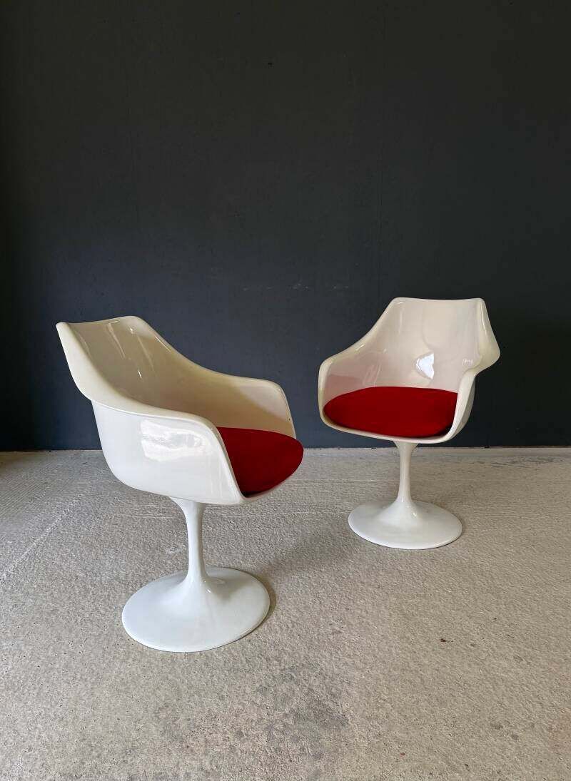 1960's Midcentury Modern Design Tulip Swivel Armchair Set photo 1400.0