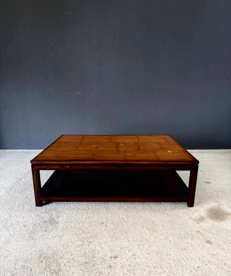 Postmodern Design Two Tier Bamboo Top Coffee Table By Axel Vervoordt photo vinterior