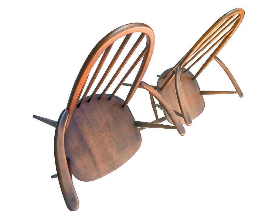 Pair Of Authentic Ercol Windsor Carver Armchairs – Gold Label Edition photo vintage