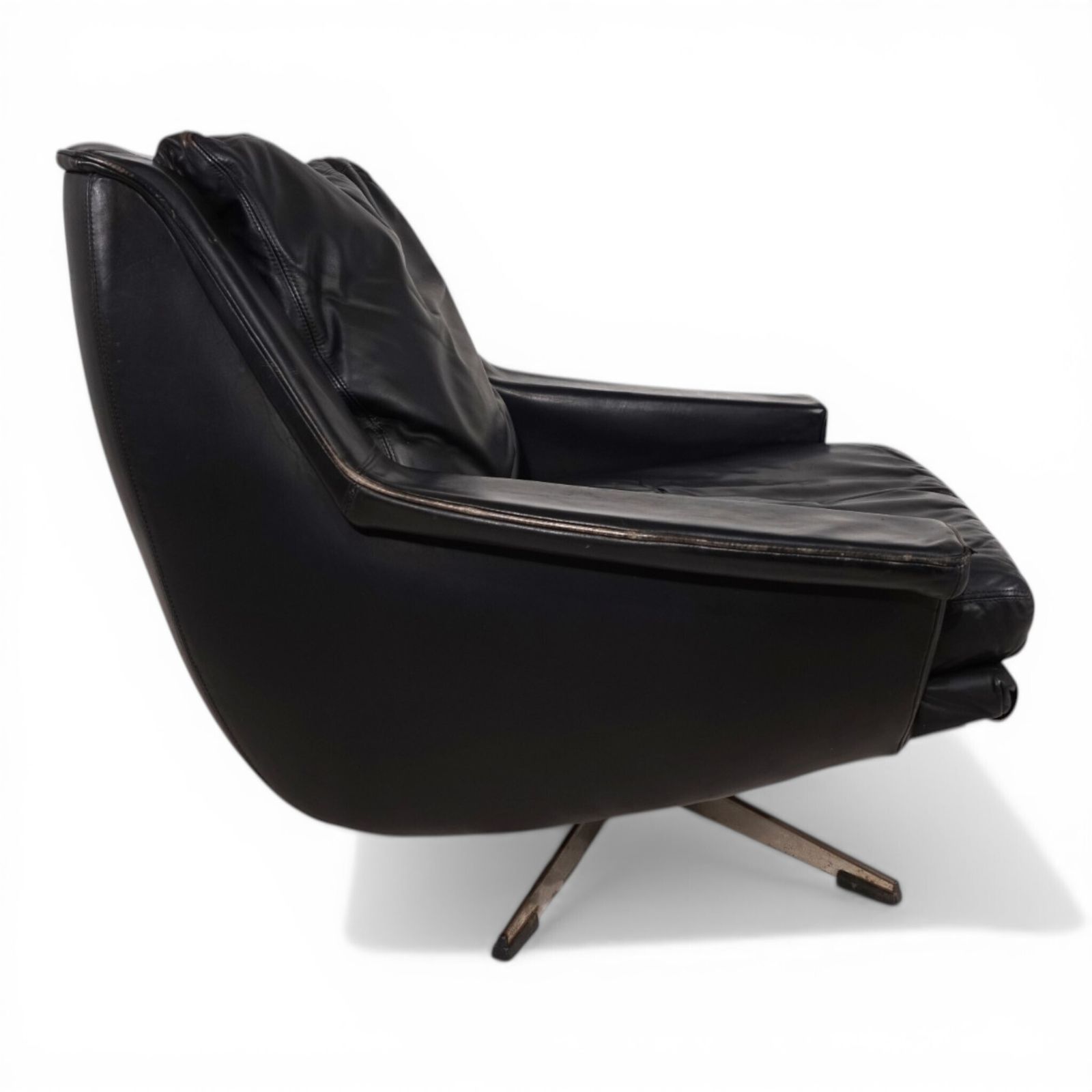 Esa 802 Black Leather Lounge Chair By Werner Langenfeld, 1970 photo Furniture