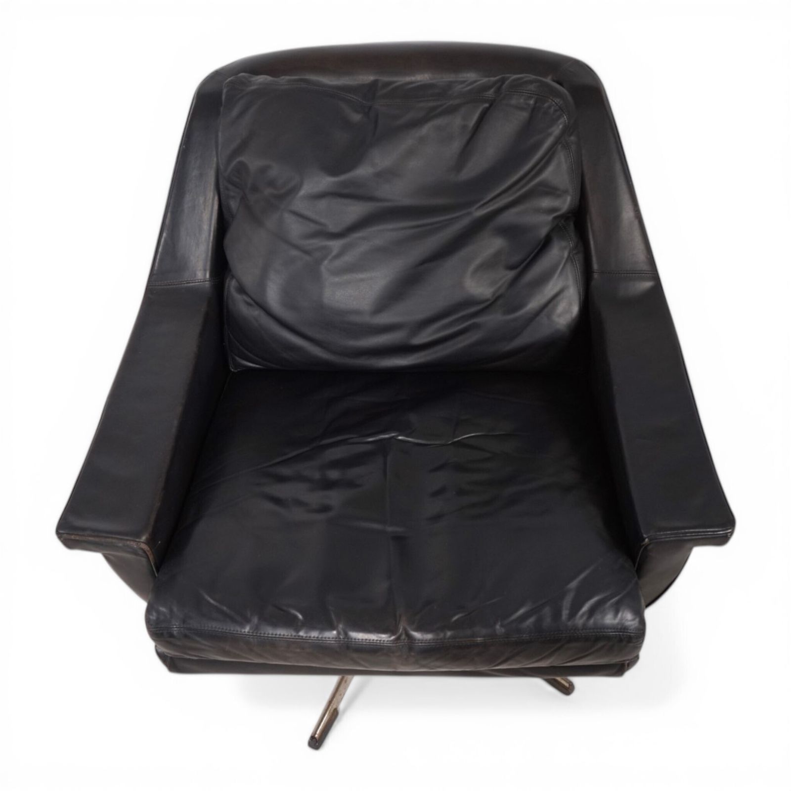 Esa 802 Black Leather Lounge Chair By Werner Langenfeld, 1970 photo vintage