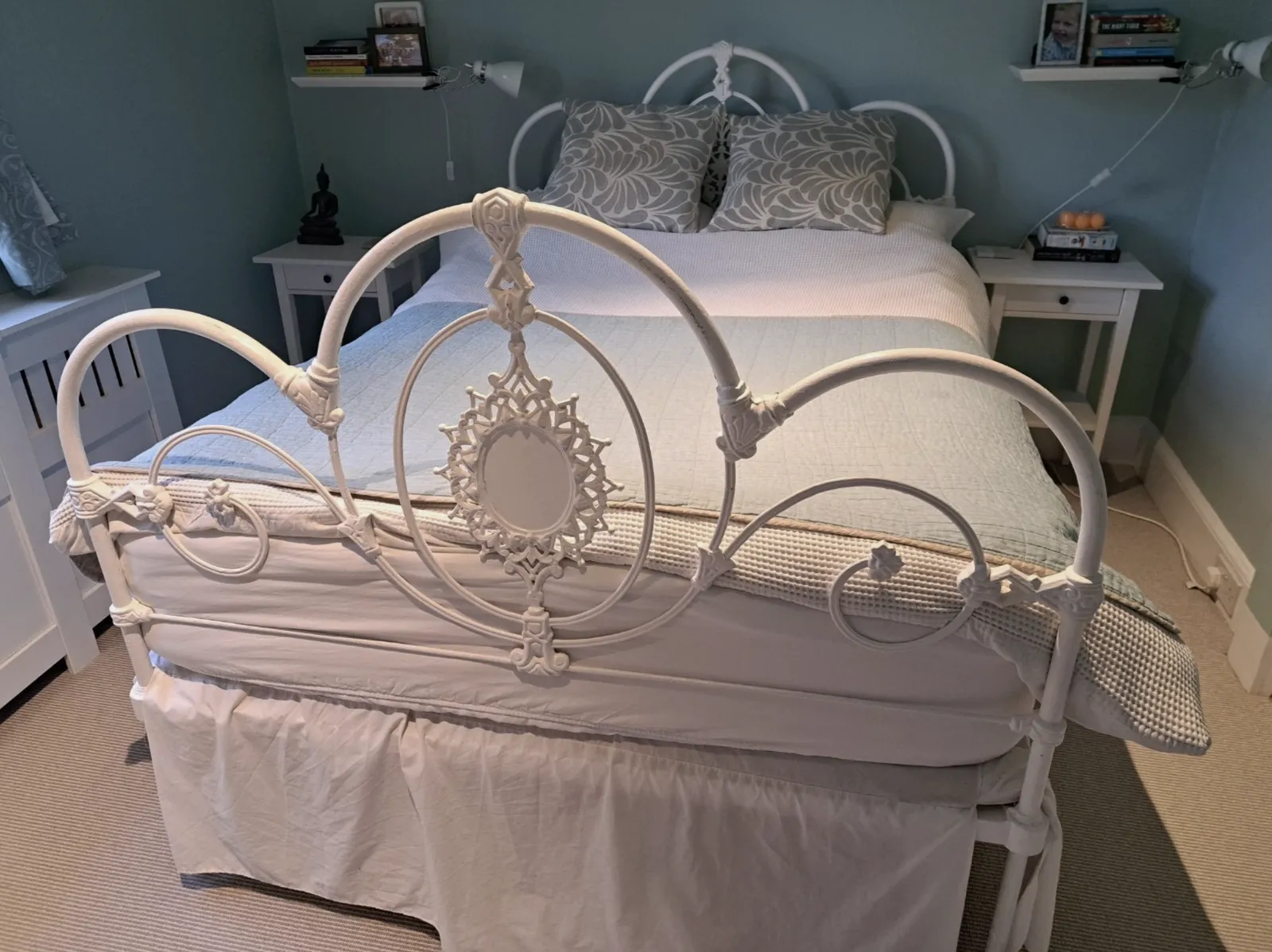 Original Victorian Cast Iron Double Bed Frame